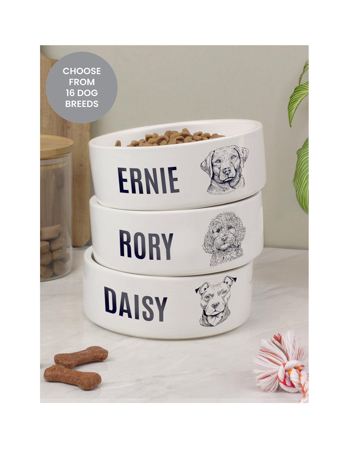 The Personalised Memento Company Personalised Dog Breed Feeding Bowl