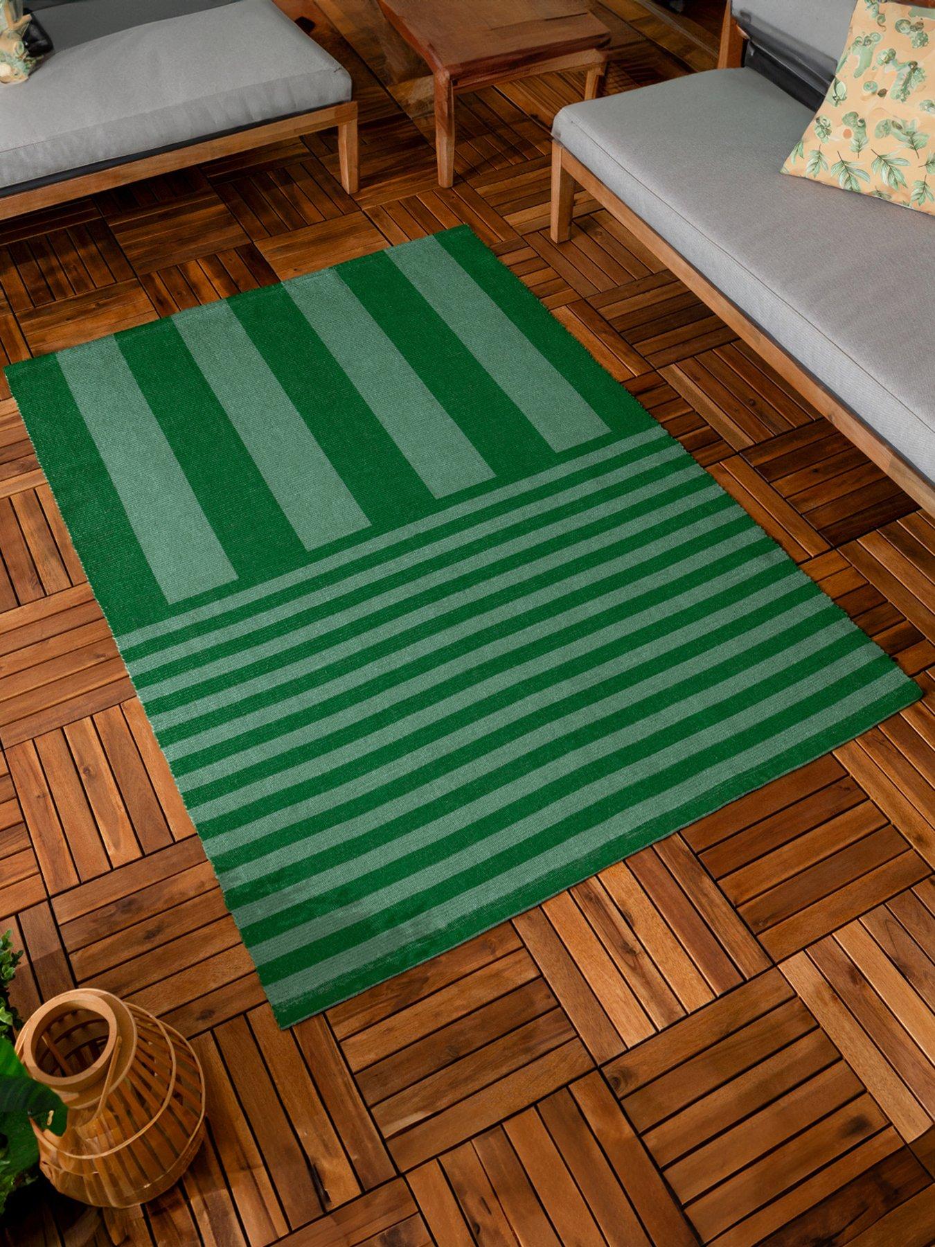 undefined Deck Green Stripe Outdoor Rug 120x170