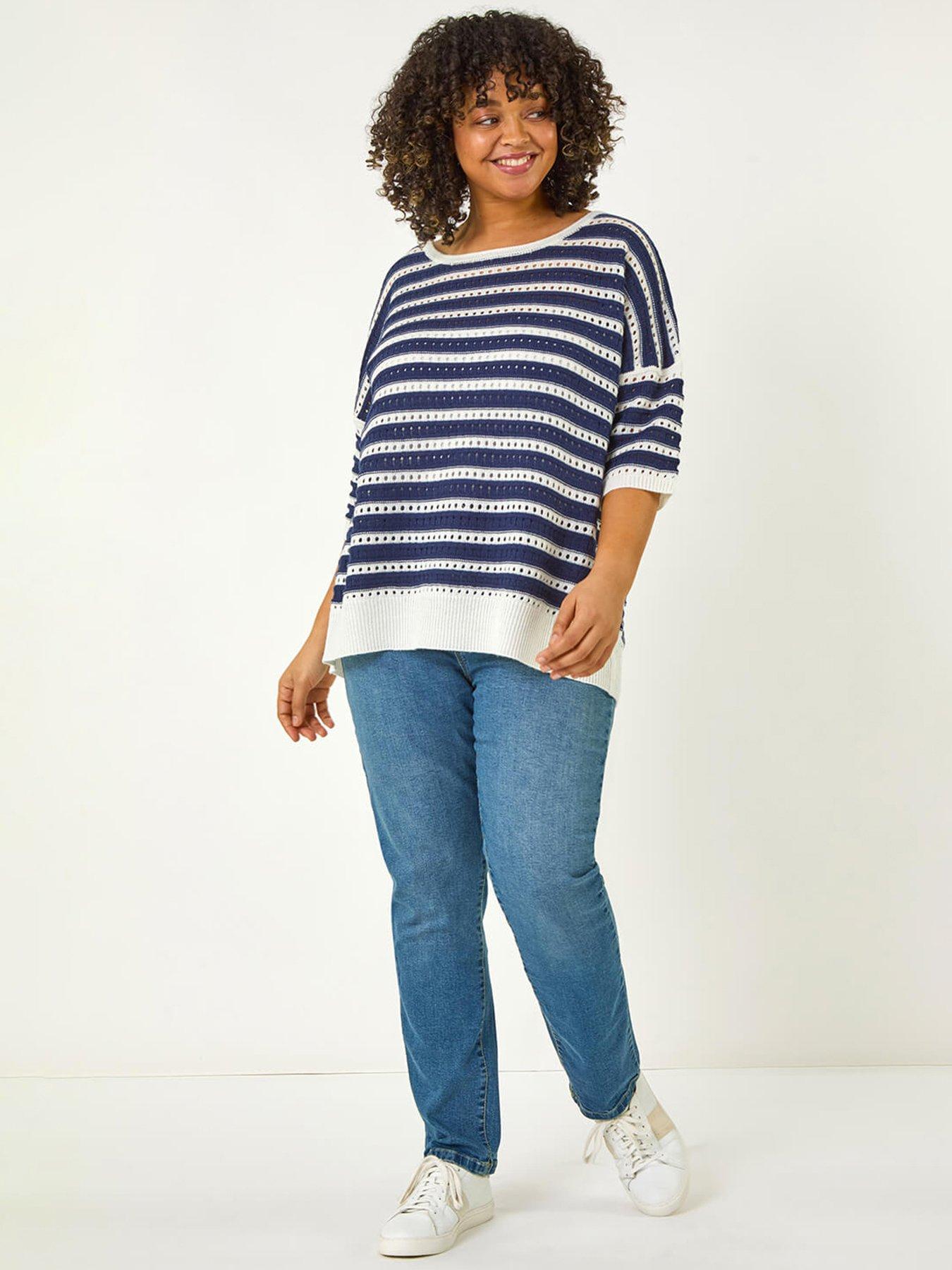 roman-curve-crochet-stripe-knit-top-navyback