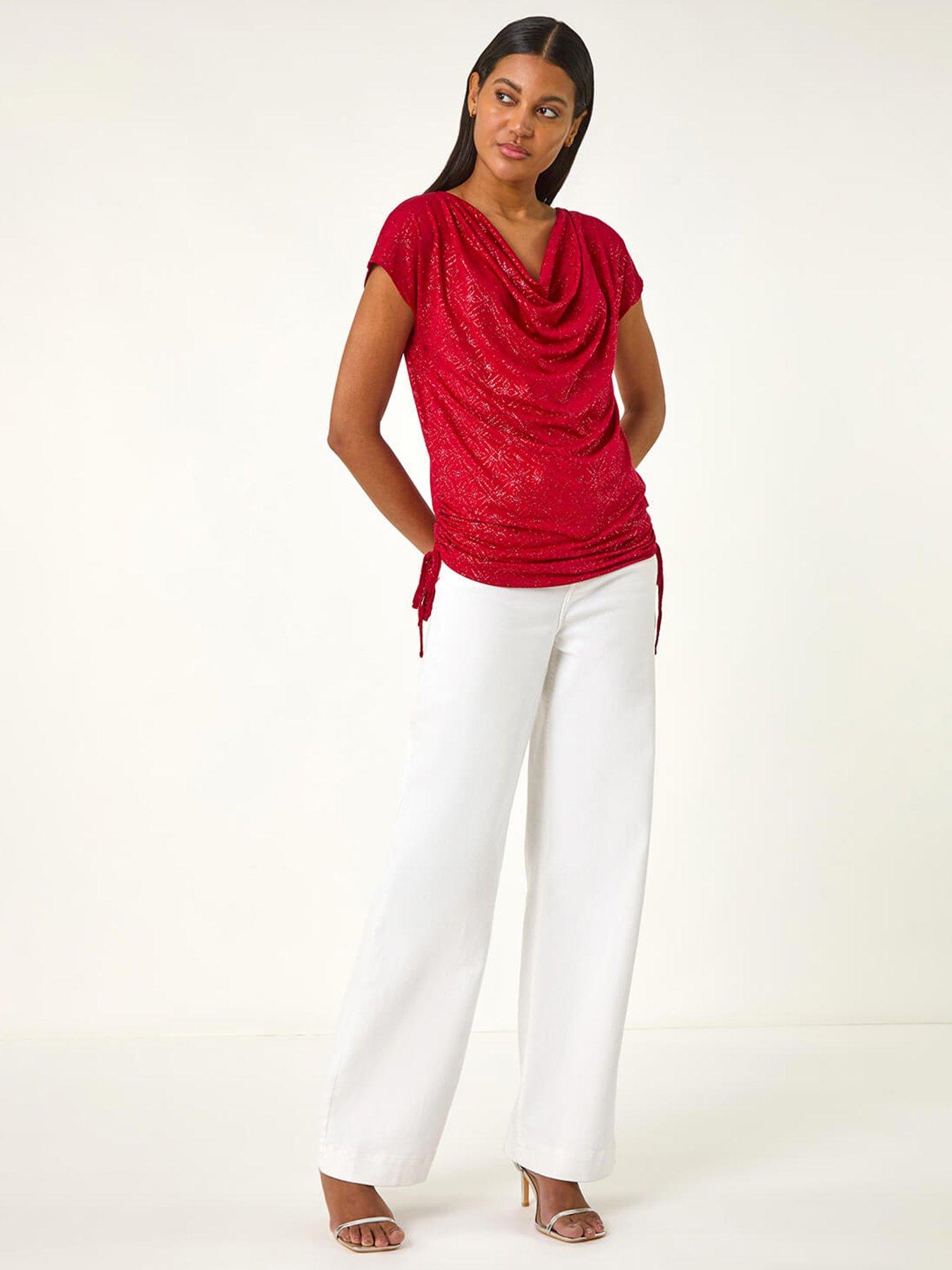 roman-sparkle-cowl-neck-tie-side-top-redback