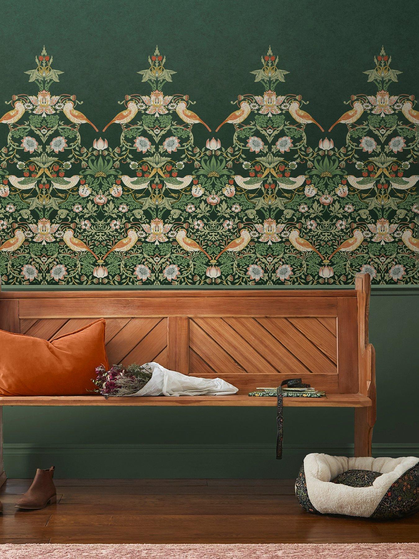 william-morris-at-home-william-morris-strawberry-thief-green-fixed-size-mural-wallpaper