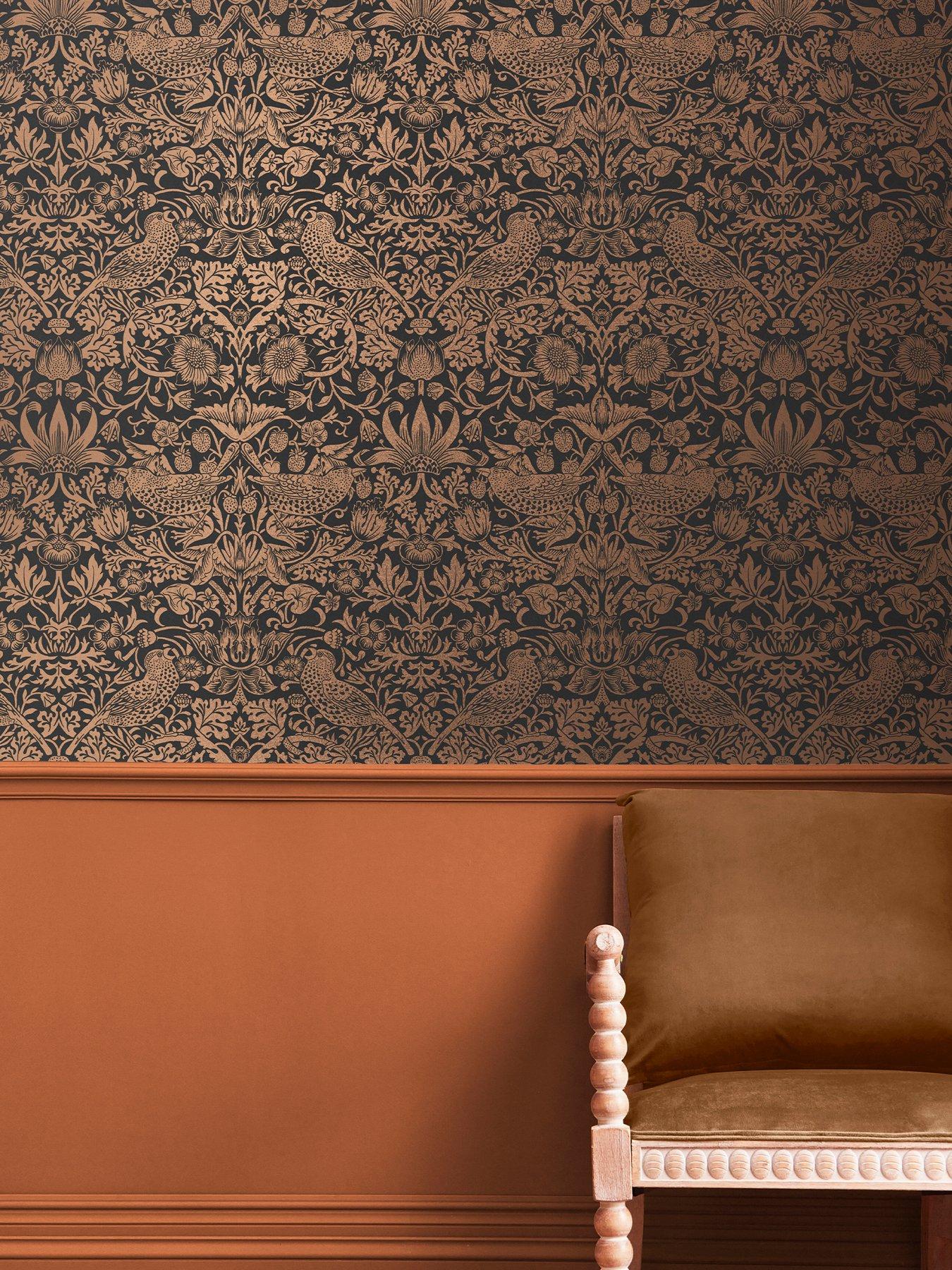 william-morris-at-home-strawberry-thief-wallpaper-fibrous-charcoal
