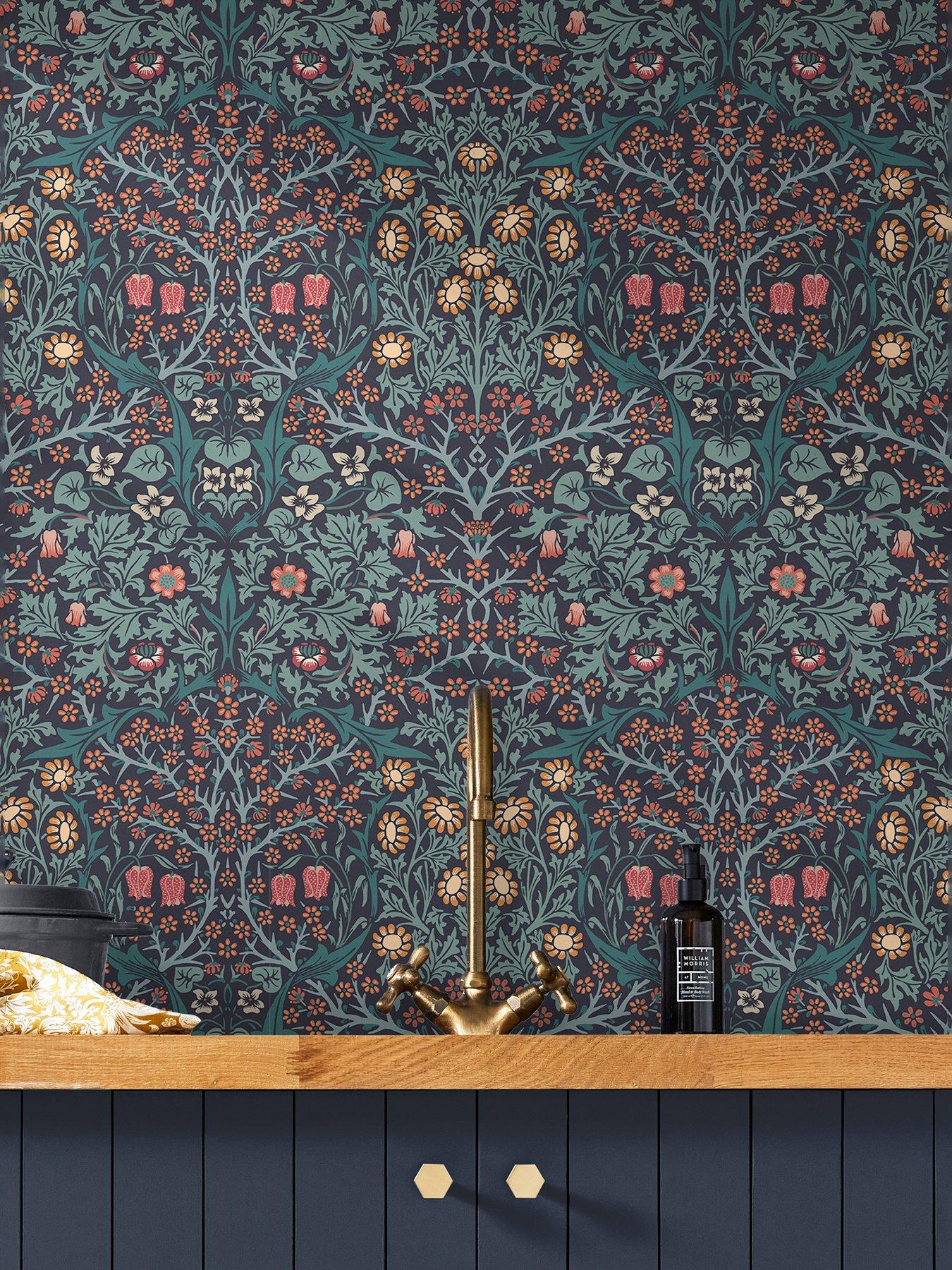 william-morris-at-home-william-morris-blackthorn-navy-wallpaper