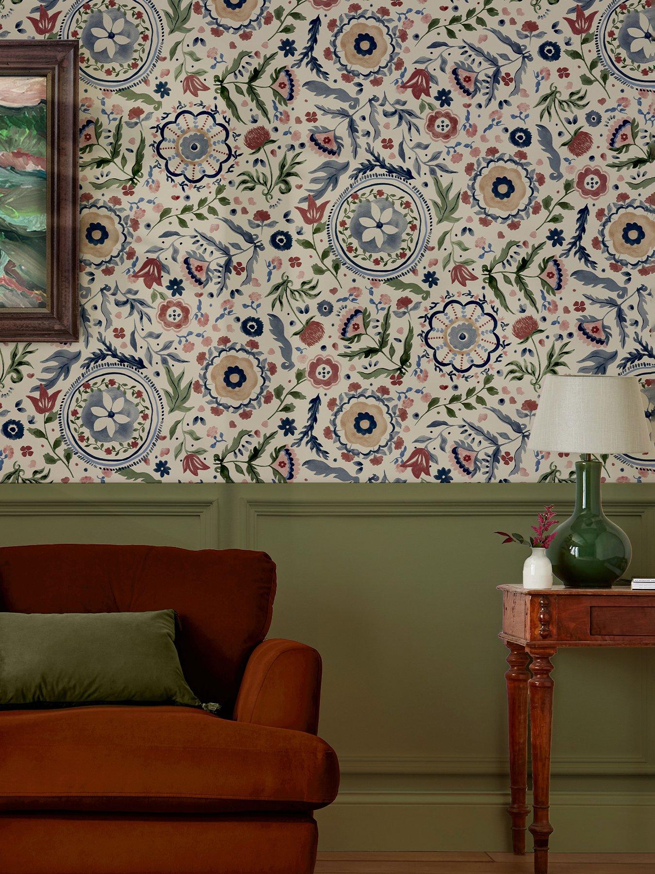 Joules Joules Festival Flowers Antique White Wallpaper