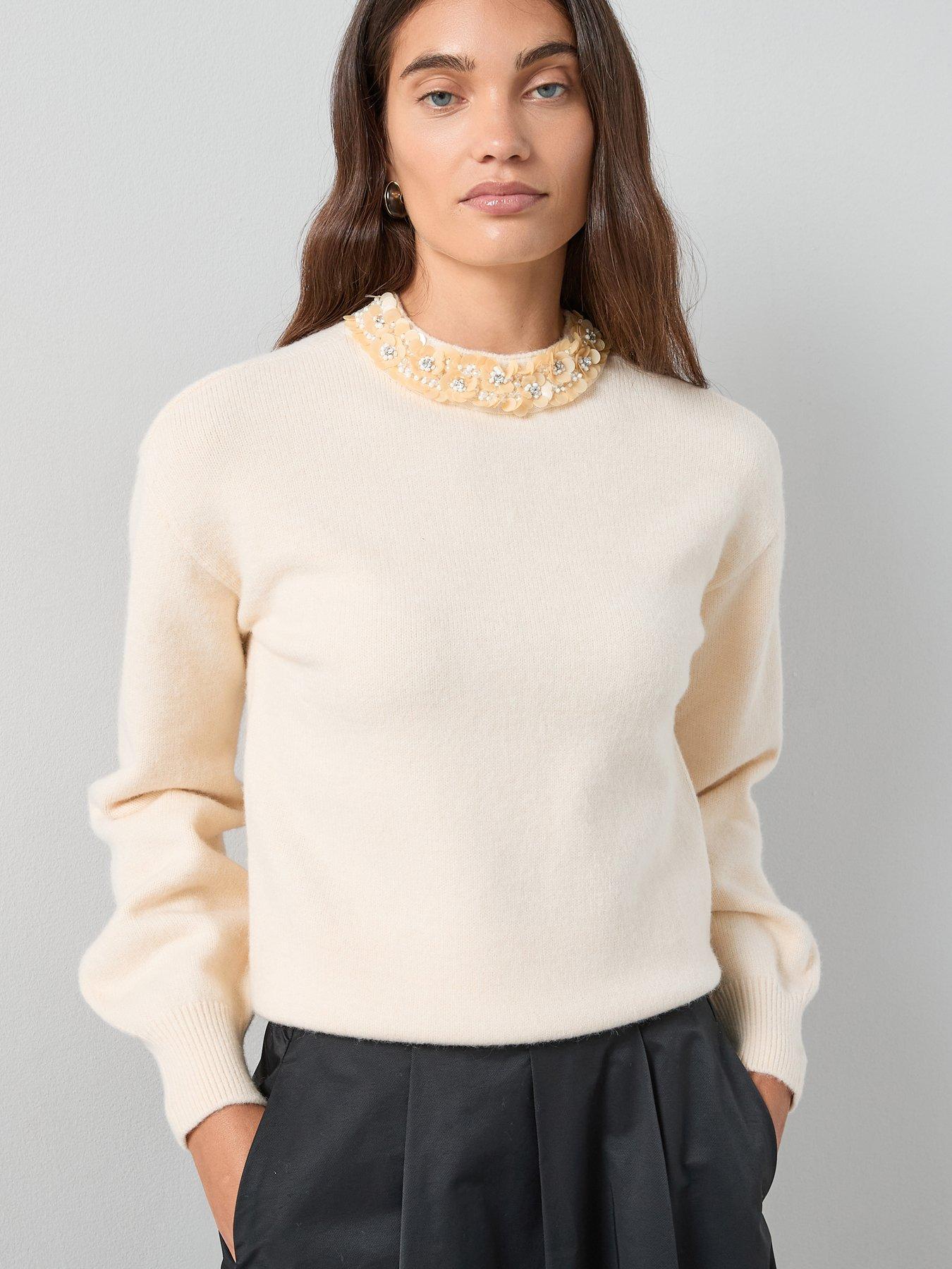 the-very-collection-embellished-neckline-balloon-sleeve-jumper-lemon