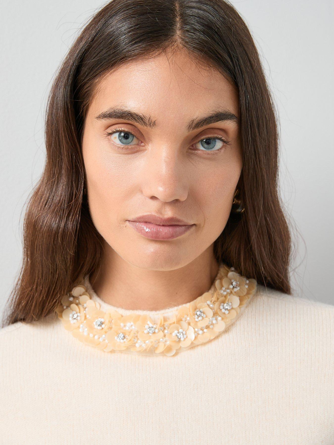 the-very-collection-embellished-neckline-balloon-sleeve-jumper-lemondetail