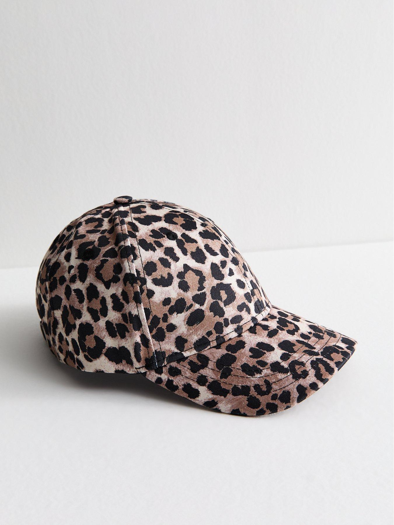 undefined Leopard Print Cap - Brown