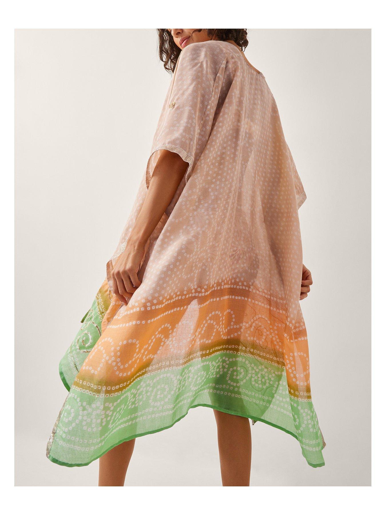 Image 4 of 5 of Monsoon Clea Bandhani Coverup - Multi