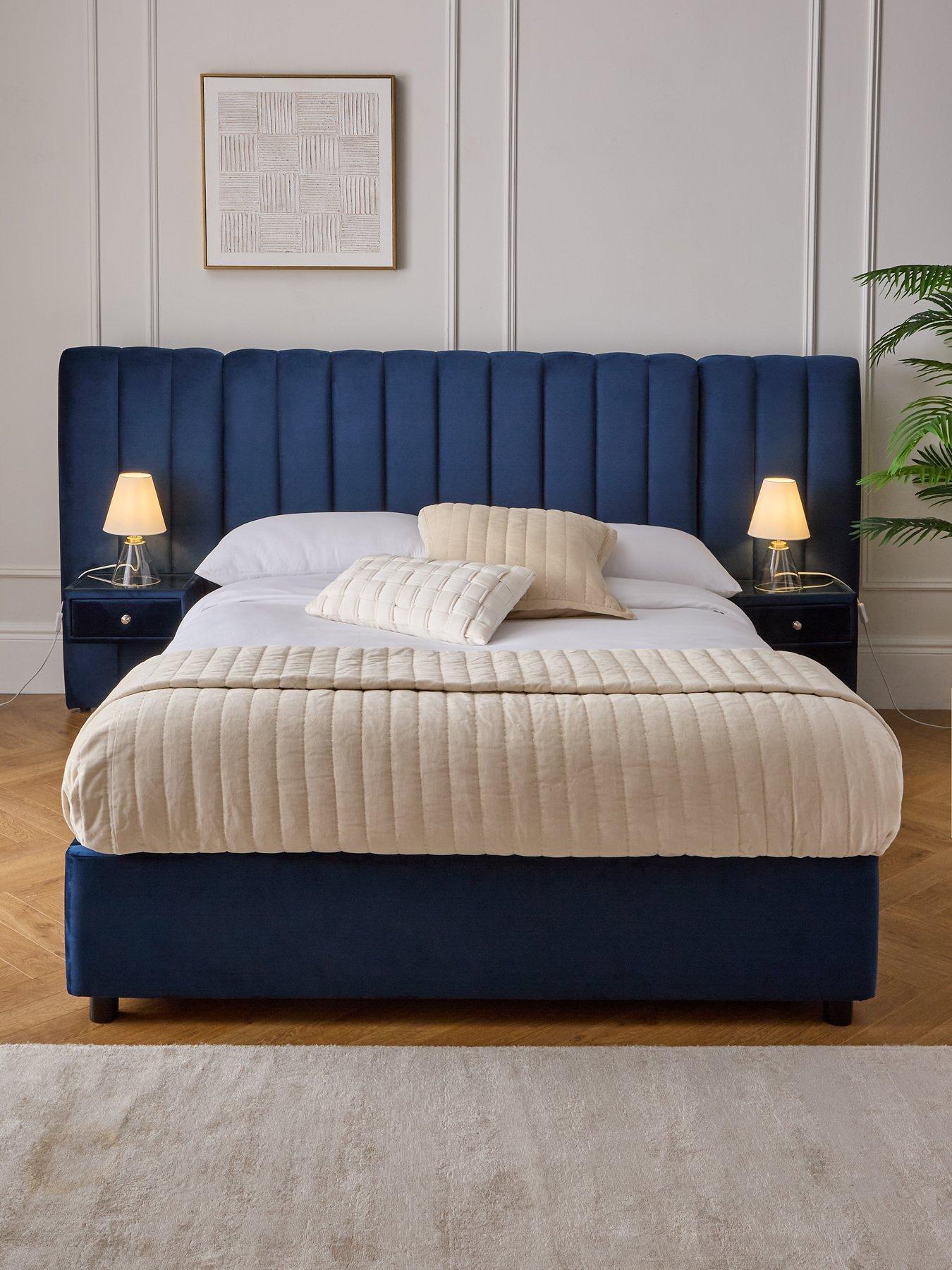 Very Home Amaya Bed with Side Tables and Mattress Options (Buy  &  SAVE!) - Blue - FSC® Certified