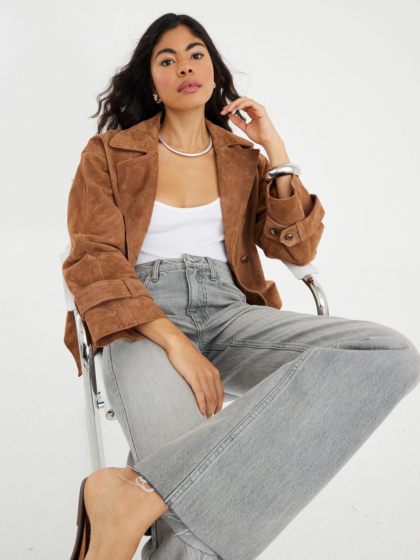 Image 1 of 4 of River Island Relaxed Straight Cosmo Jeans&nbsp;- Grey