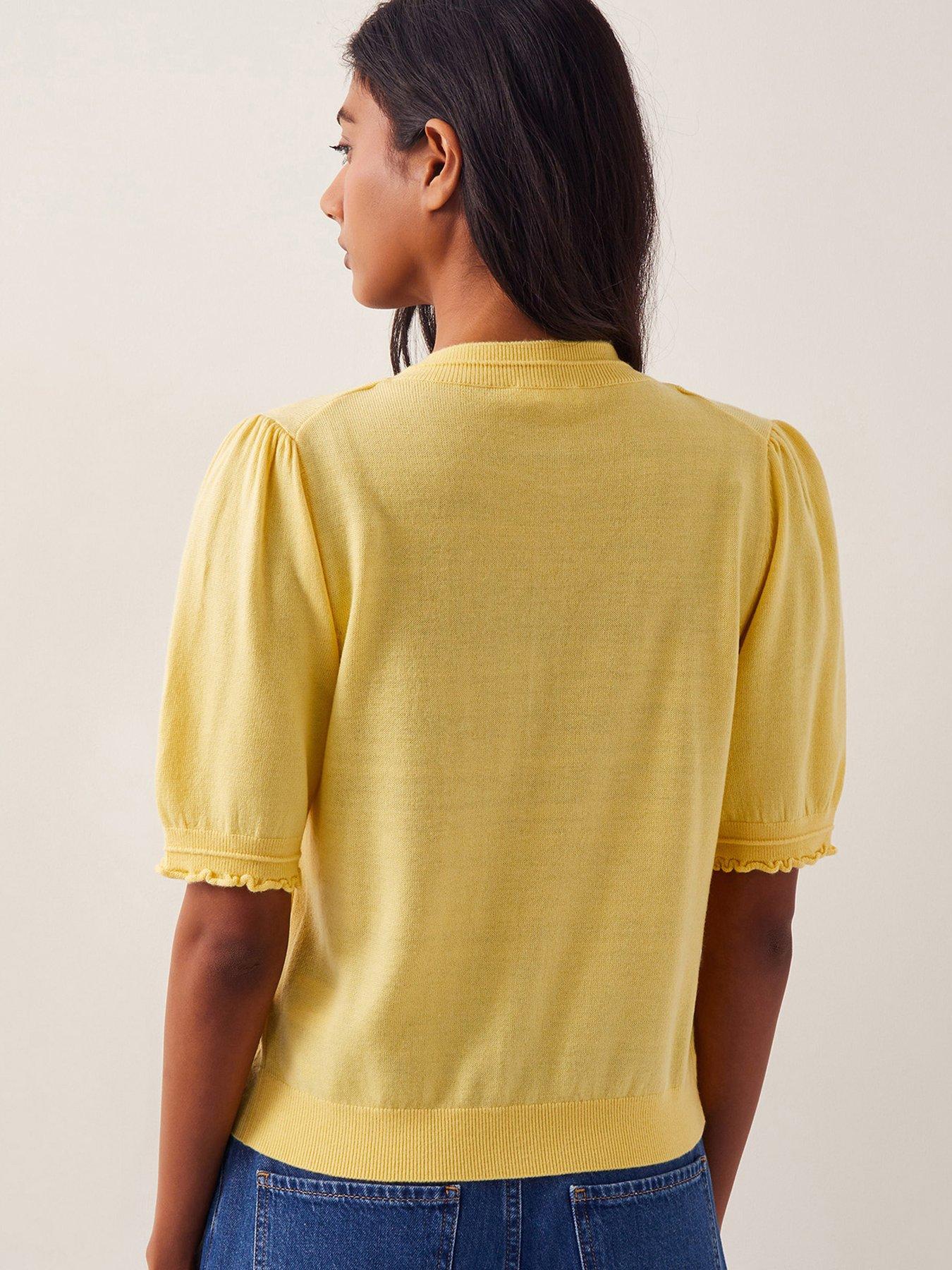 Image 2 of 5 of Monsoon Tegan Button Knit Cardigan - Yellow