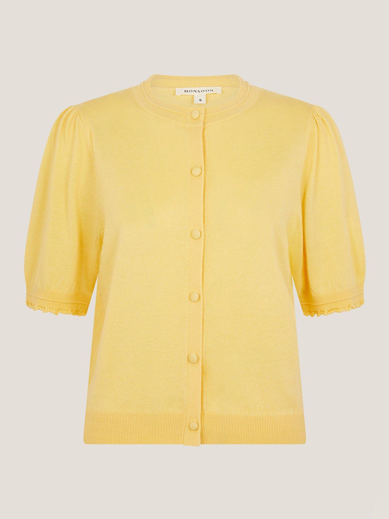 Image 3 of 5 of Monsoon Tegan Button Knit Cardigan - Yellow
