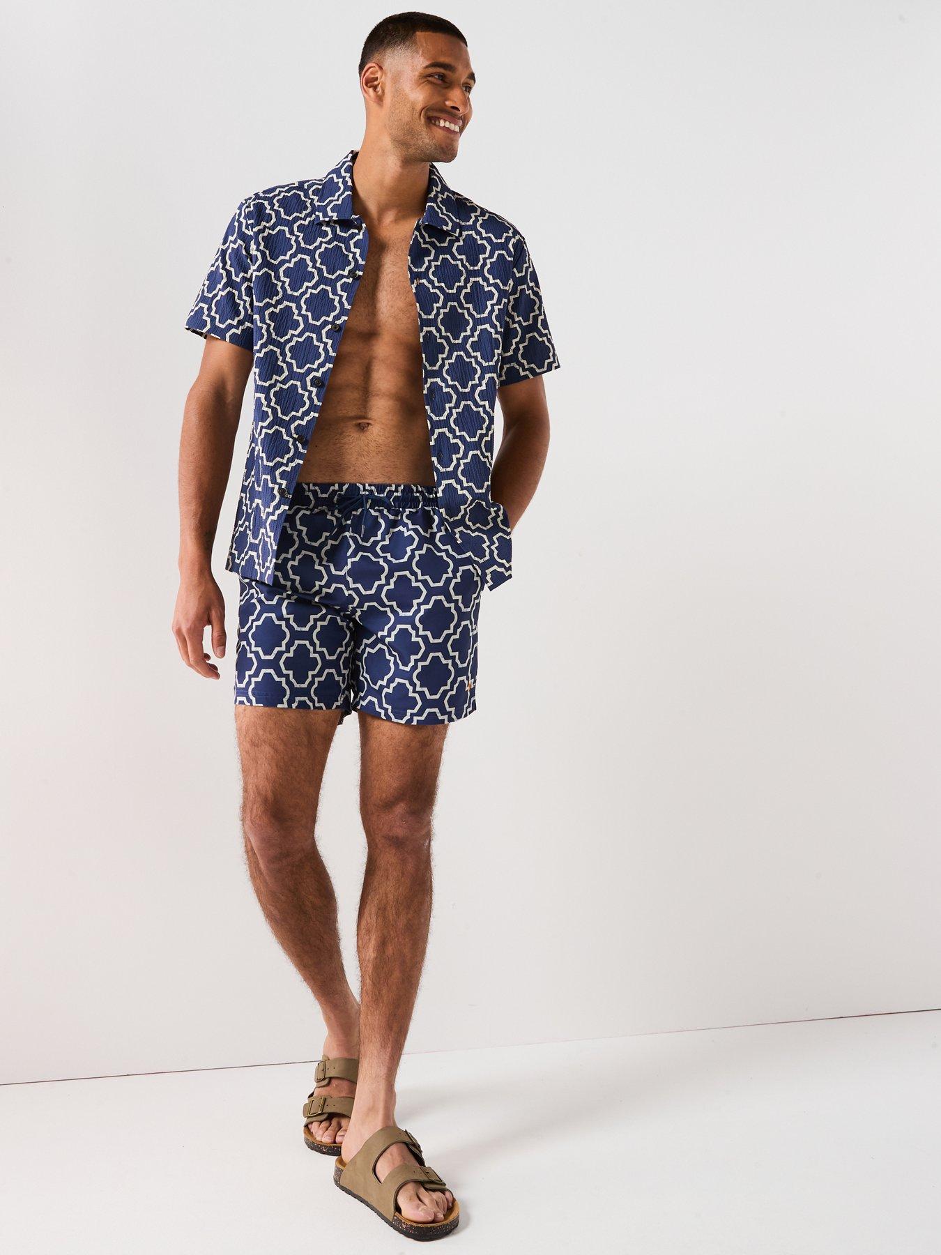 farah-farah-colbert-medieval-print-swim-shorts--bluedetail