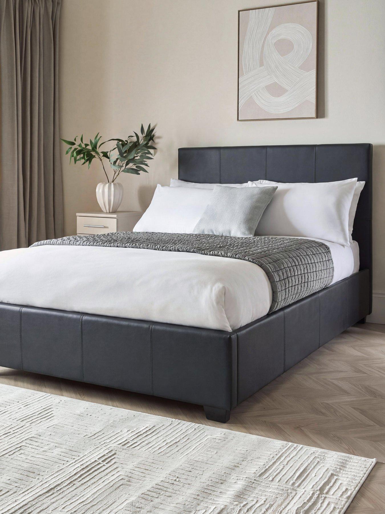 The Very Collection Marston Faux Leather Side Lift Up Storage Ottoman Bed with Mattress Options (Buy and SAVE!) - Black - FSC® Certified