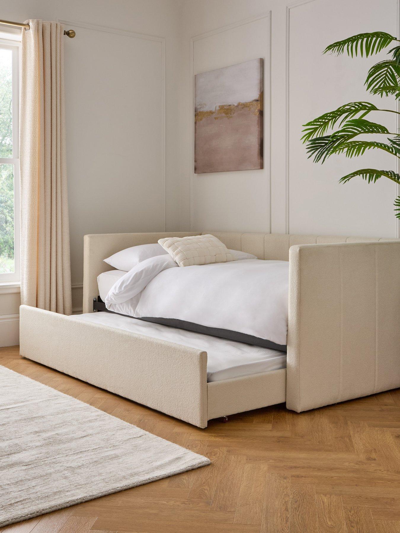The Very Collection Floren Boucle Day Bed with Low Level Trundle and Mattress Options (Buy  &  SAVE!) - FSC® Certified