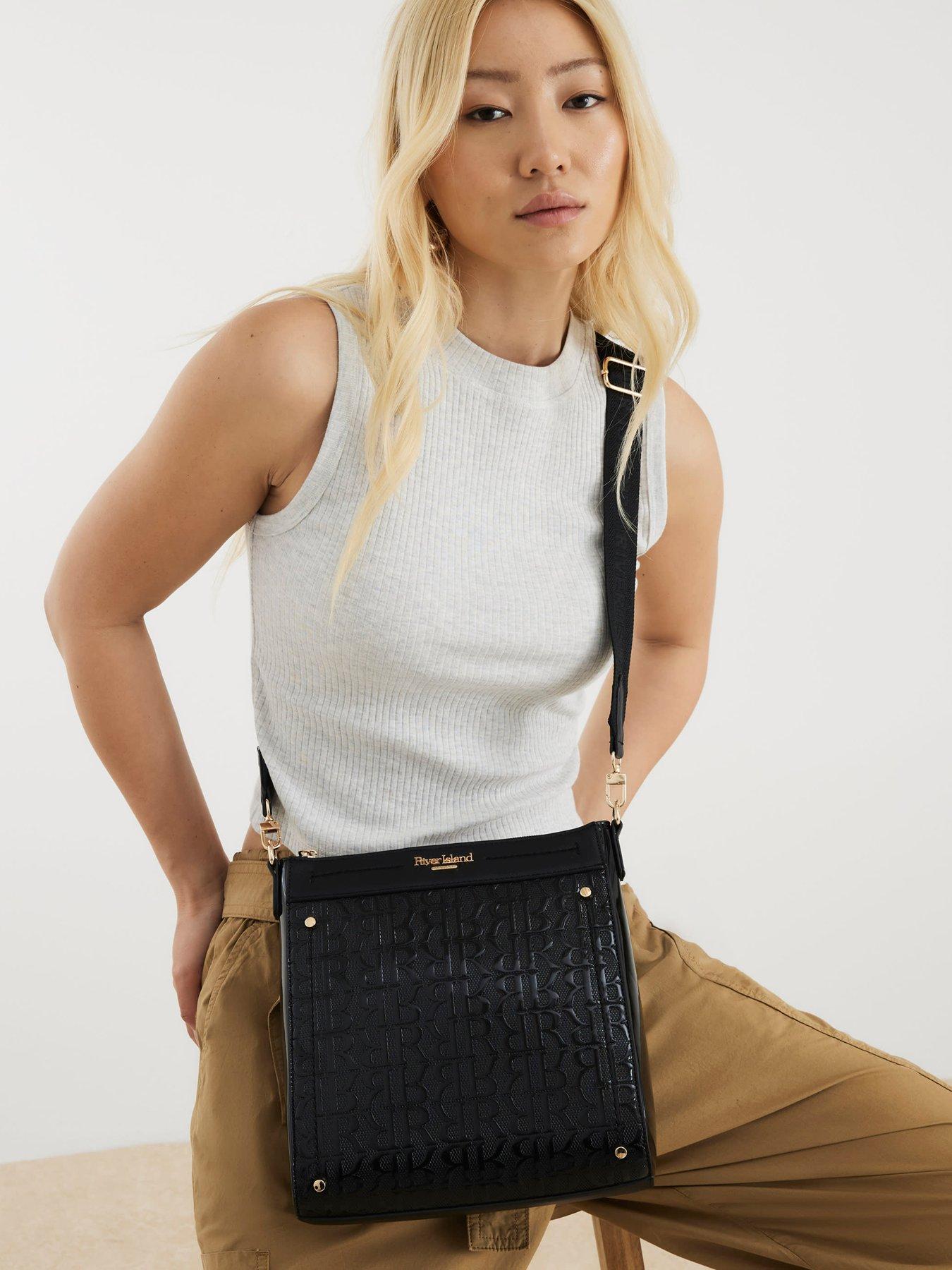 river-island-patent-monogram-messenger-black