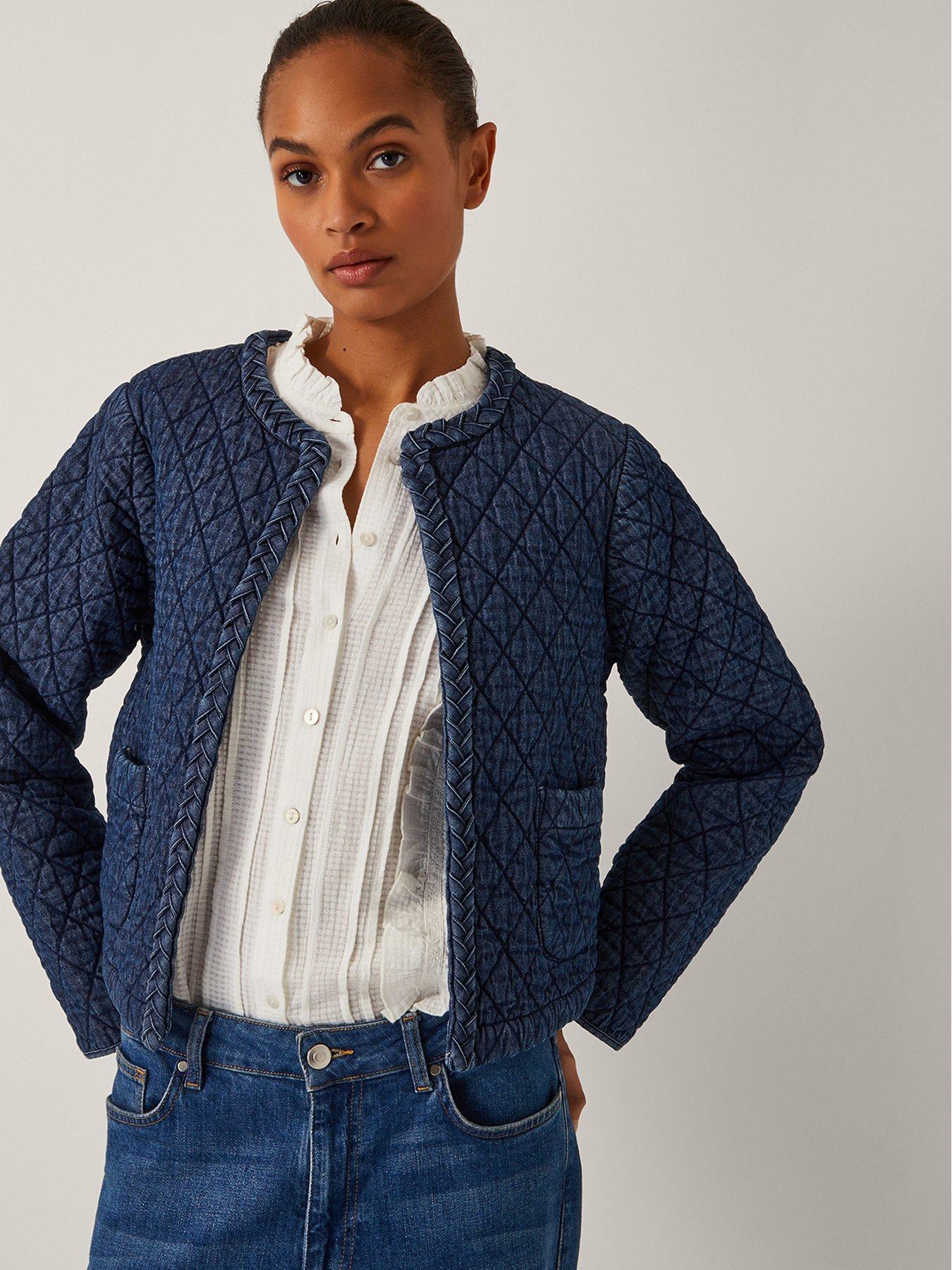 Monsoon Martha Plait Jacket - Denim Blue