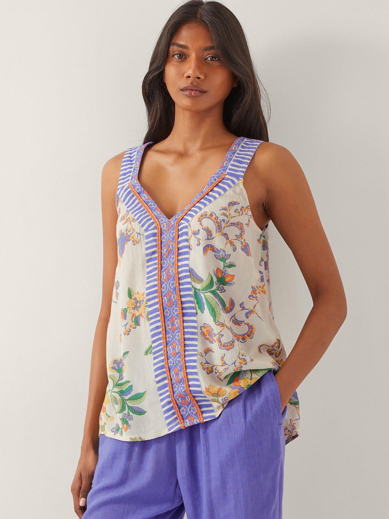 Image 1 of 5 of Monsoon Kaia Printed Cami - Turquoise