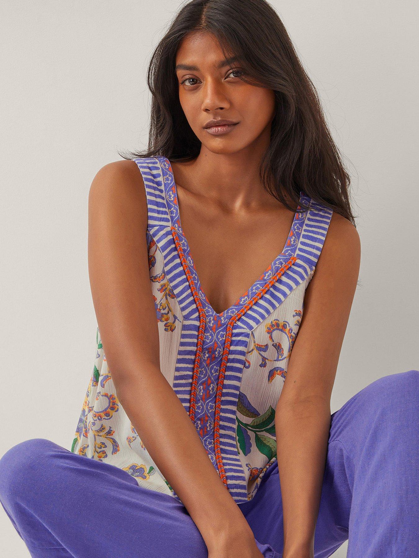 Image 4 of 5 of Monsoon Kaia Printed Cami - Turquoise