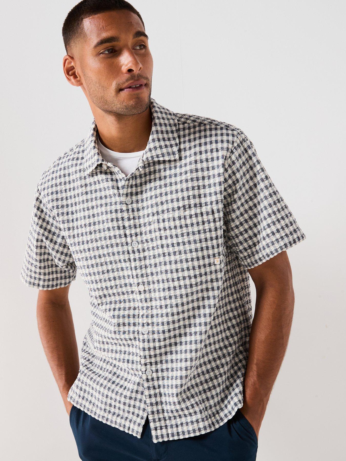 farah-farah-kegan-gingham-boxy-short-sleeve-shirt--navyfront