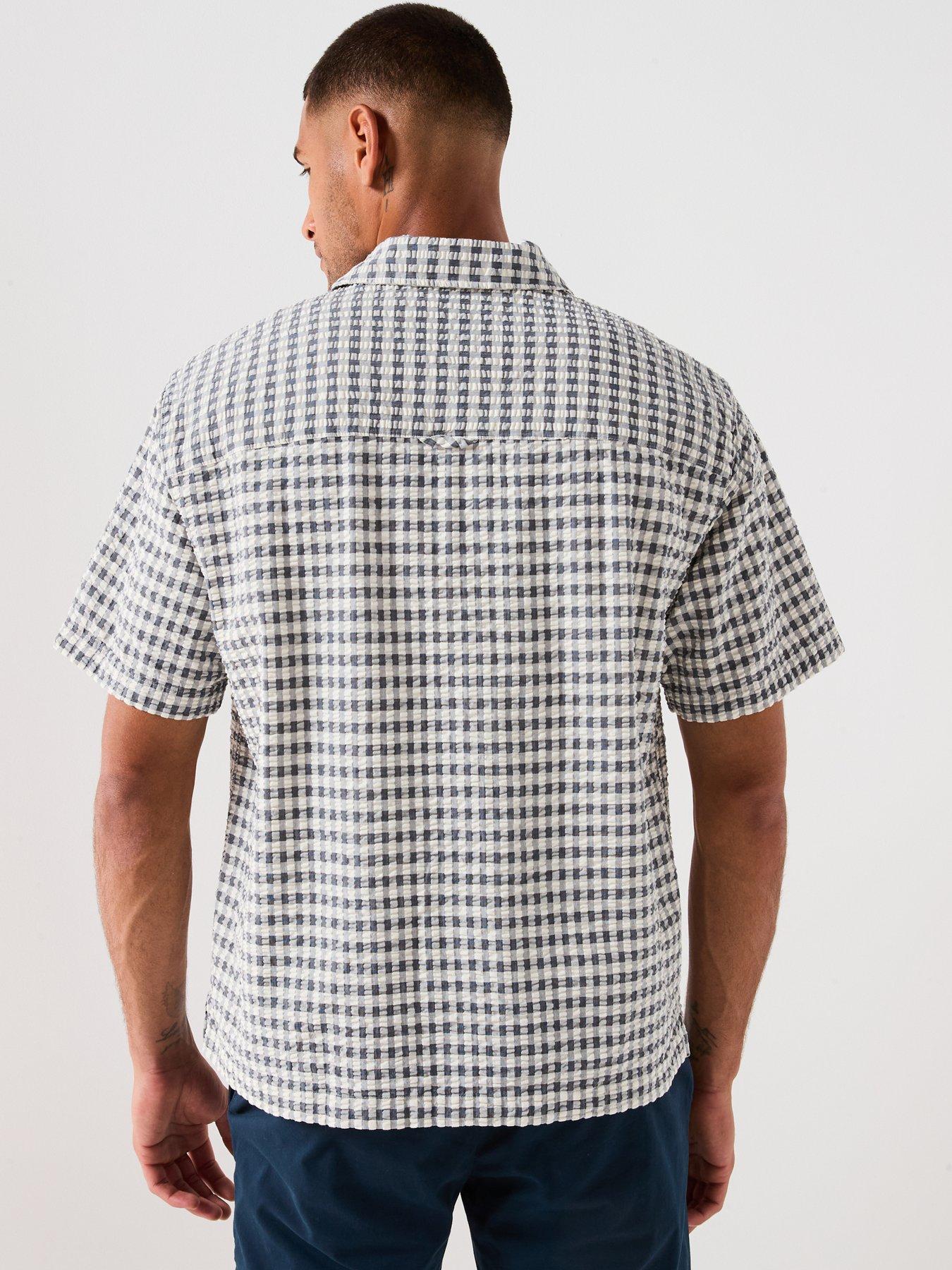farah-farah-kegan-gingham-boxy-short-sleeve-shirt--navystillFront