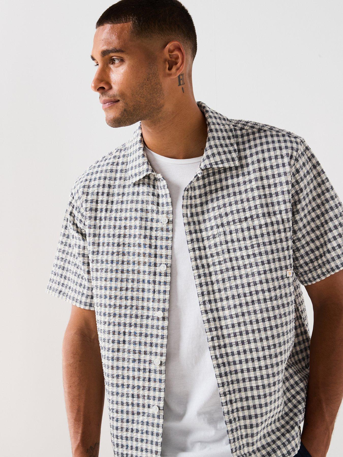 farah-farah-kegan-gingham-boxy-short-sleeve-shirt--navyoutfit