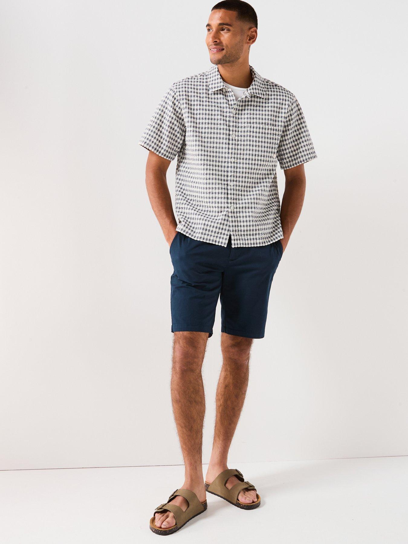 farah-farah-kegan-gingham-boxy-short-sleeve-shirt--navydetail
