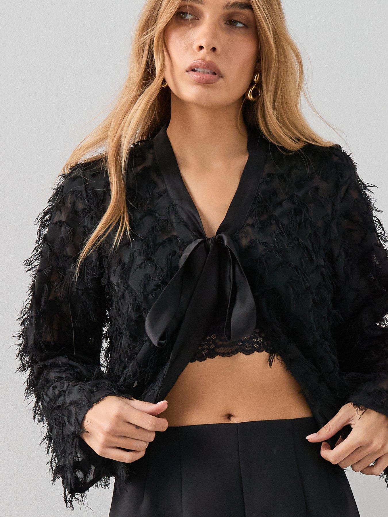 the-very-collection-textured-tie-front-detail-jacket-blackdetail