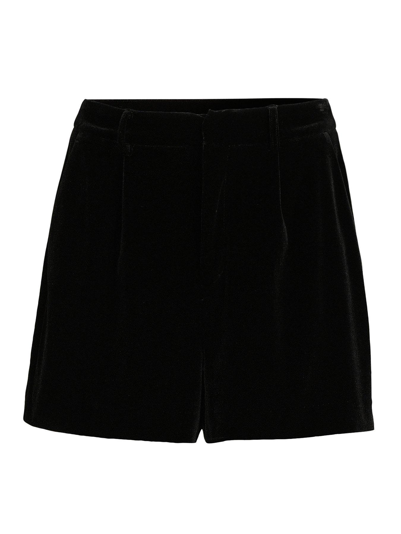 The Very Collection Velvet High Waisted Shorts - Black | Very Ireland
