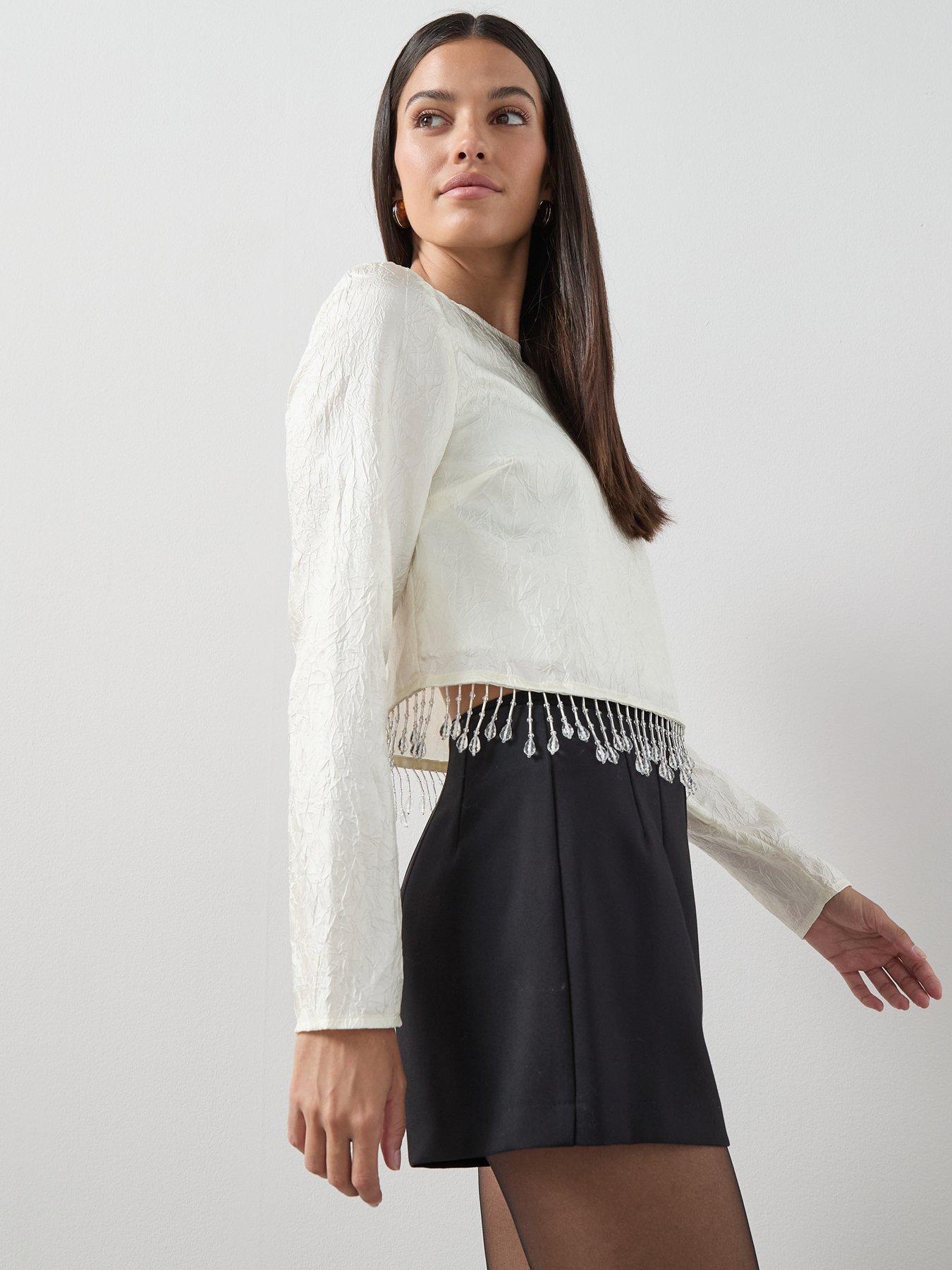 the-very-collection-embellished-trim-crease-effect-top-creamdetail