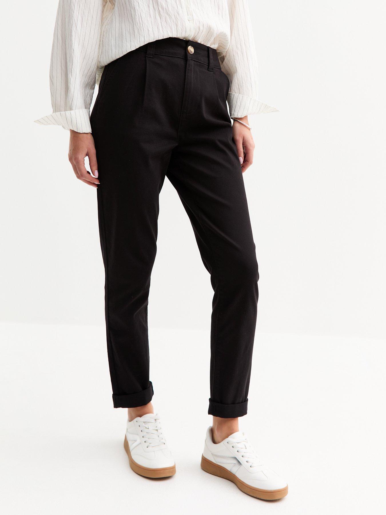 Image of New Look Tapered Leg Chino Trousers - Black
