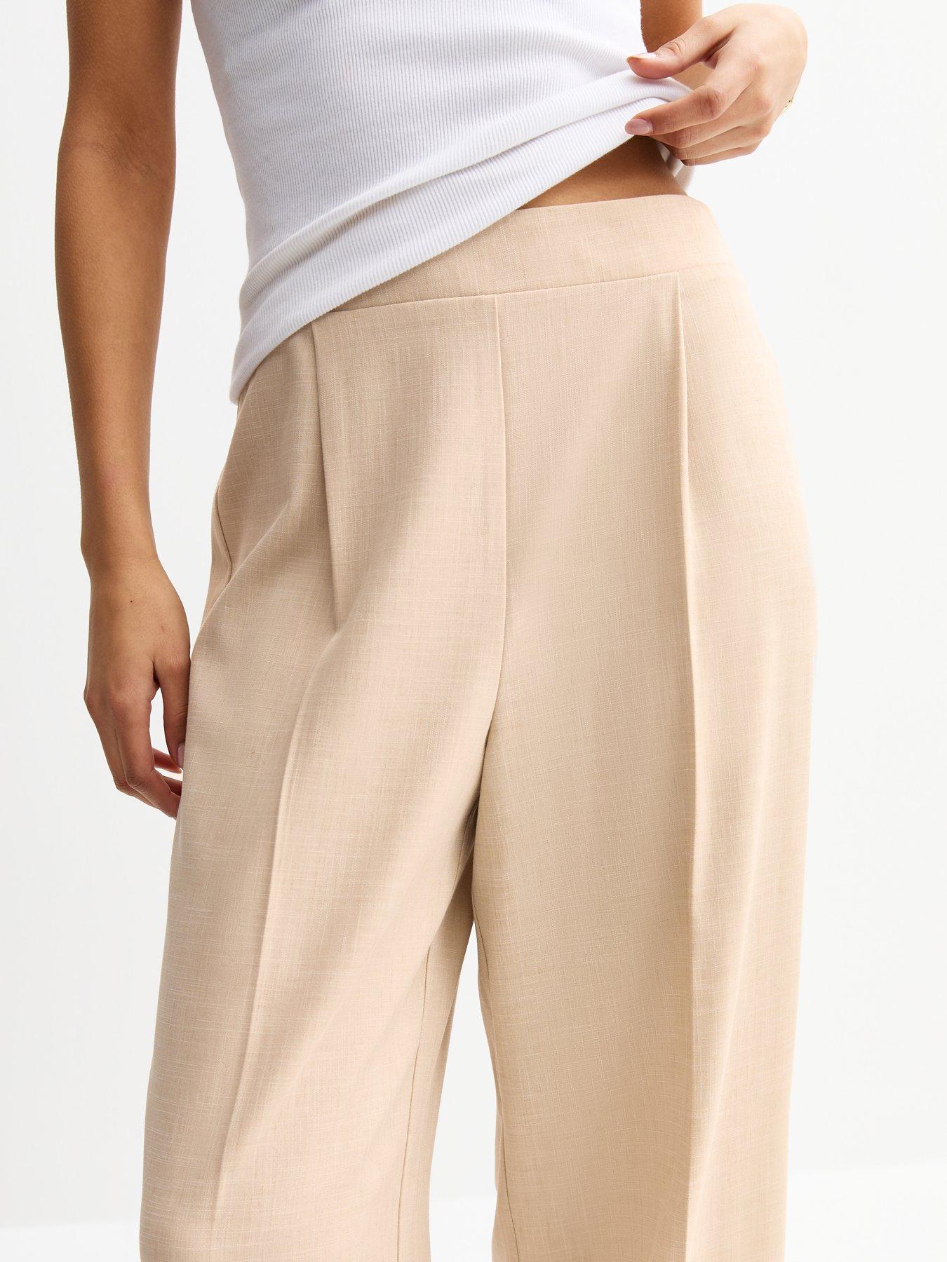 Image 4 of 4 of New Look Stone Pull On Tailored Trousers - Beige