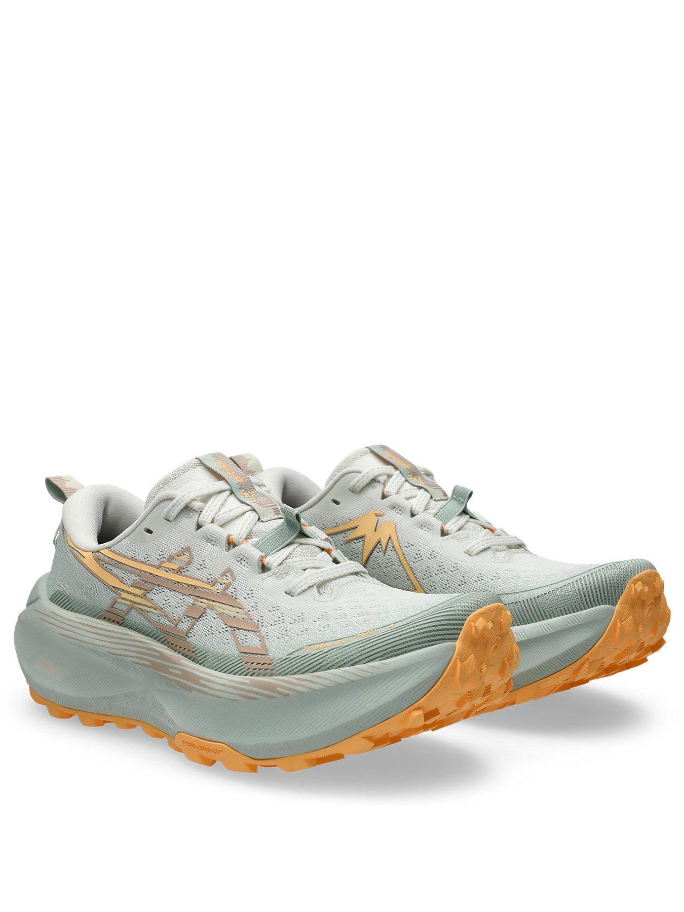 asics-womens-trail-running-trabuco-max-4-trainers-greenorangestillFront