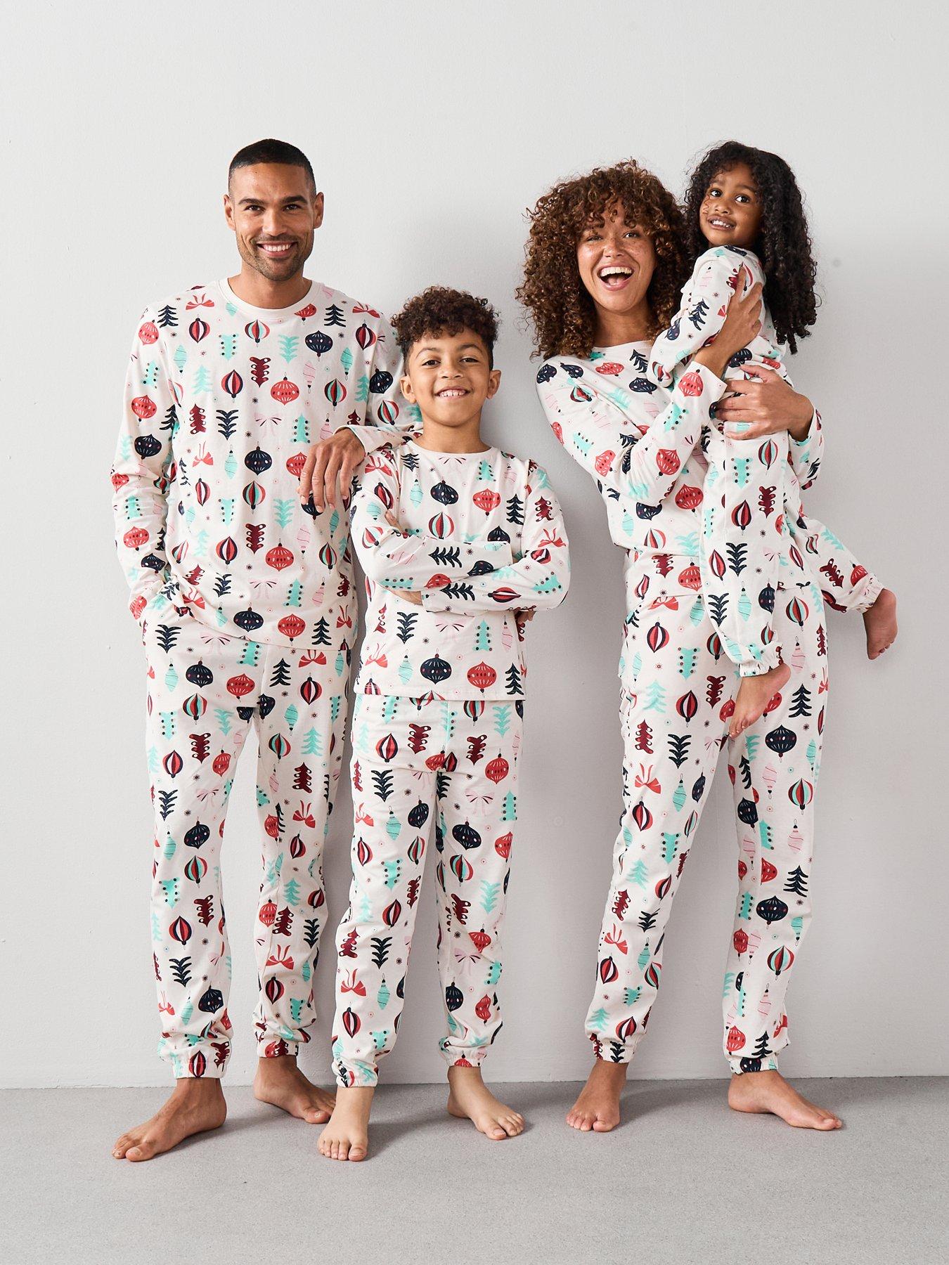 The Very Collection Womens Family Christmas Pj Decoration Long Sleeve T-shirt With Jogger Set - Multi