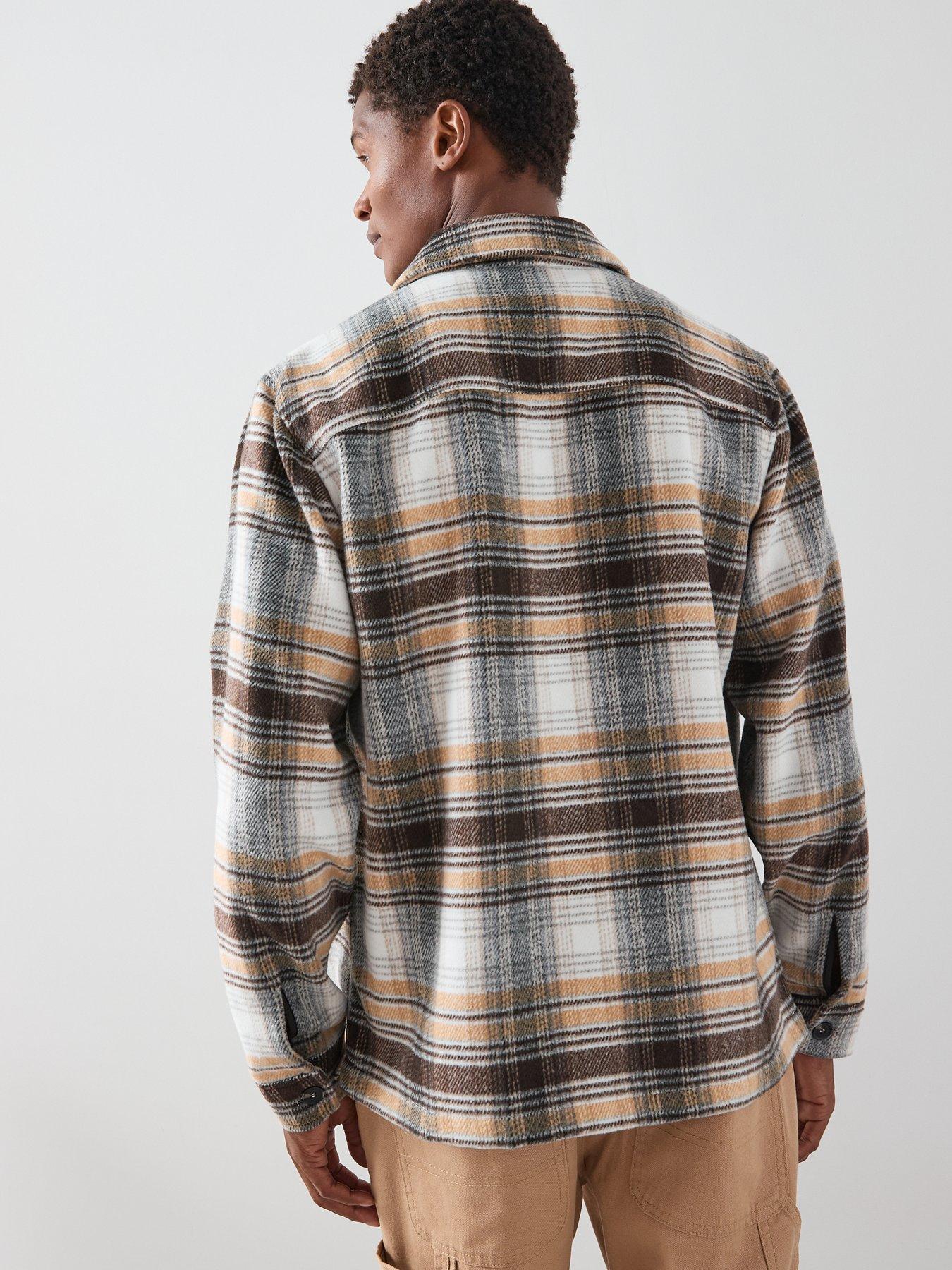 Image 2 of 7 of The Very Collection Brushed Check Shacket - Brown