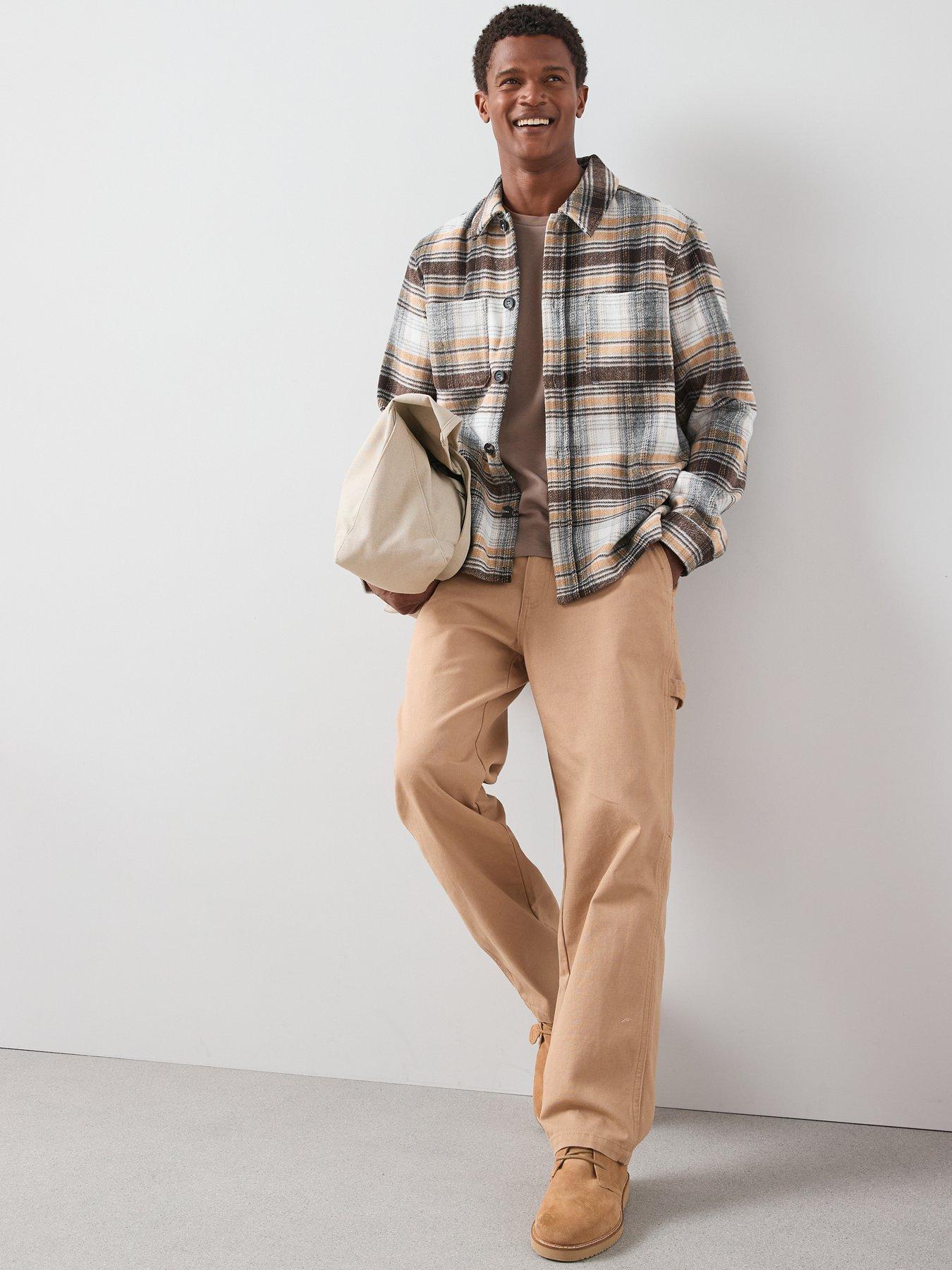 Image 3 of 7 of The Very Collection Brushed Check Shacket - Brown