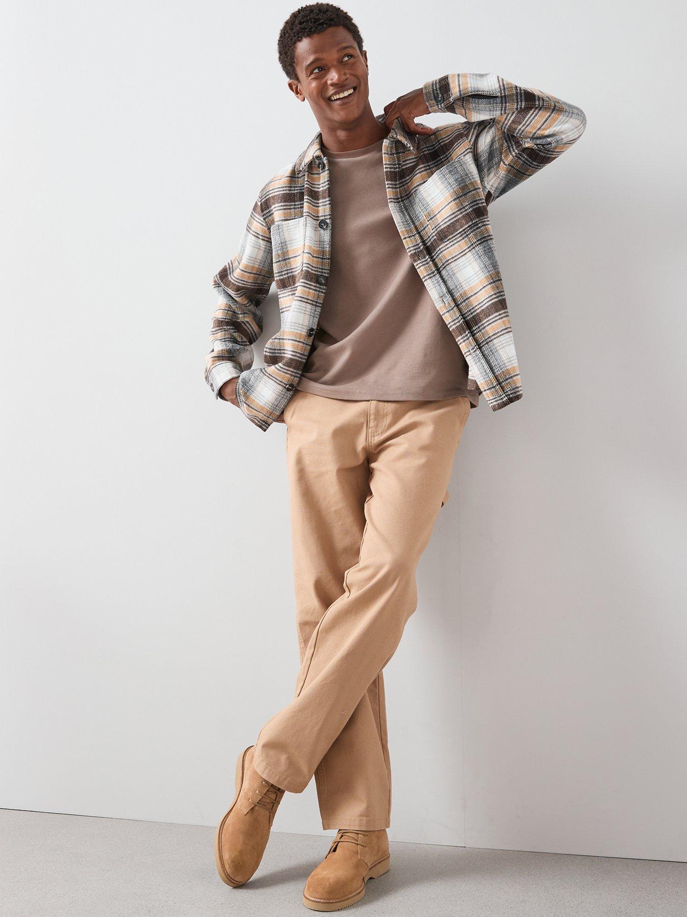 Image 5 of 7 of The Very Collection Brushed Check Shacket - Brown