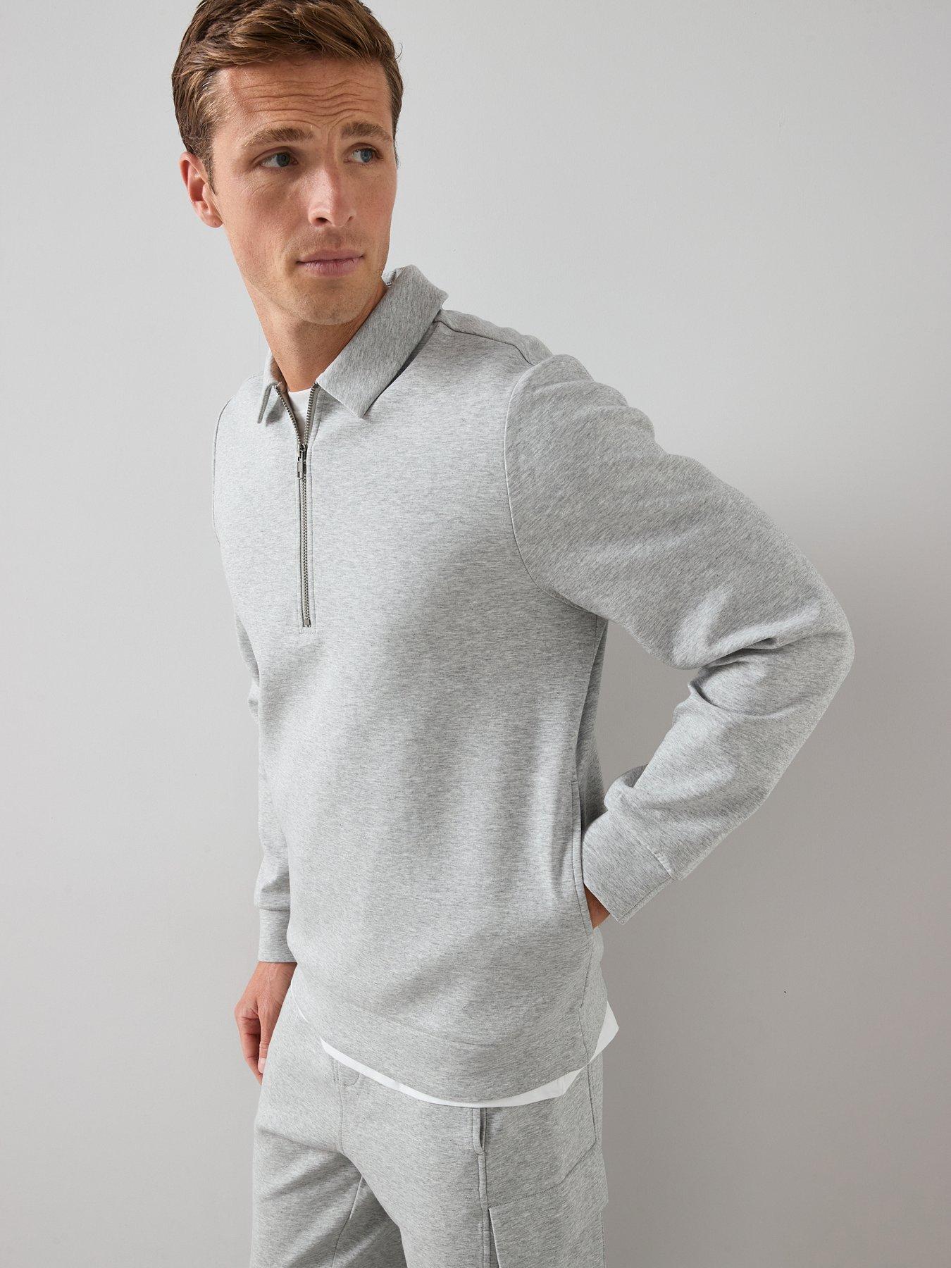 the-very-collection-cotton-rich-14-zip-sweat-top-marl-greydetail