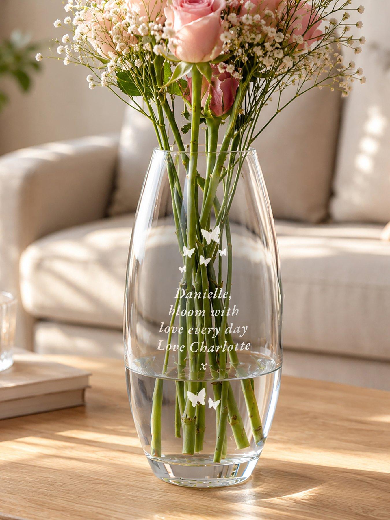 The Personalised Memento Company Personalised Butterfly Glass Vase