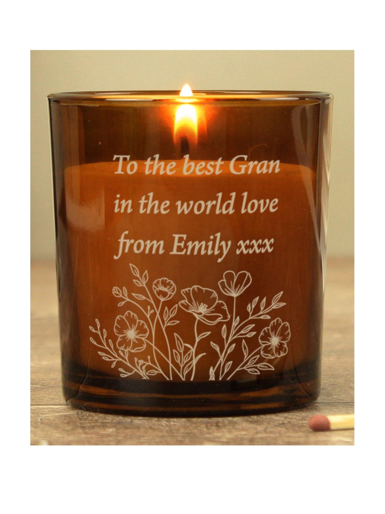 The Personalised Memento Company Personalised Amber Glass Candle Jar
