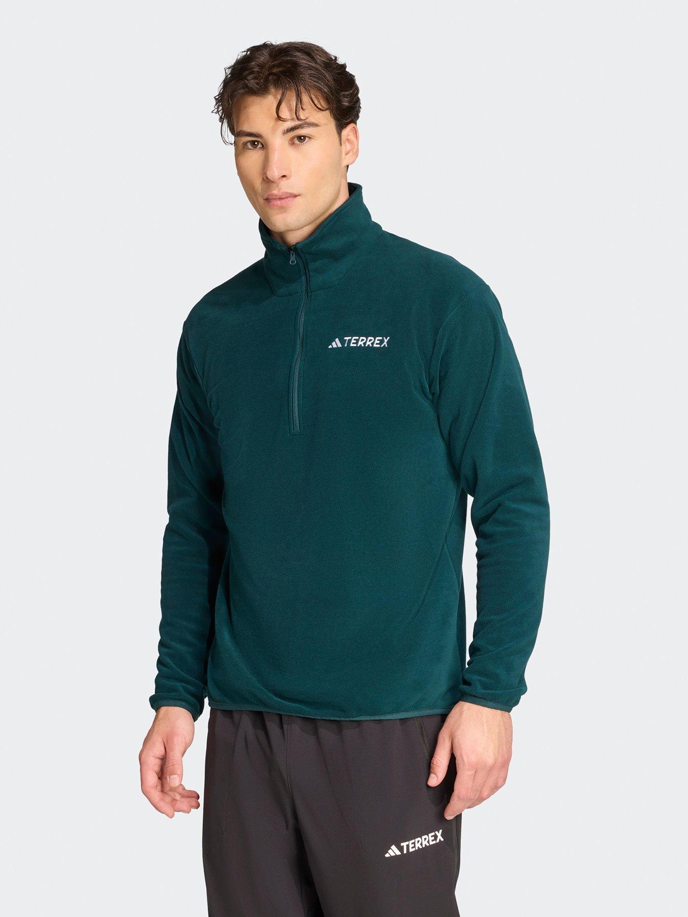 adidas-terrex-mens-outdoor-multi-essentials-12-zip-fleece-jacket-green