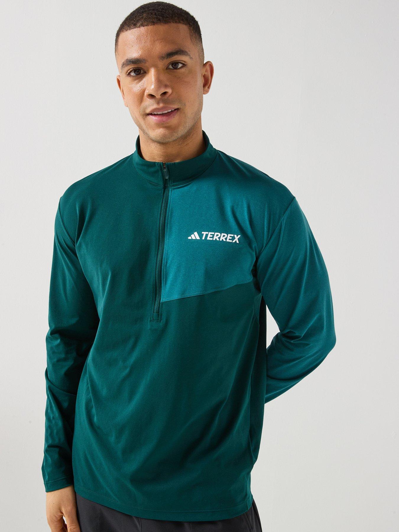 adidas-terrex-mens-outdoor-multi-climacool-12-zip-long-sleeve-top-green