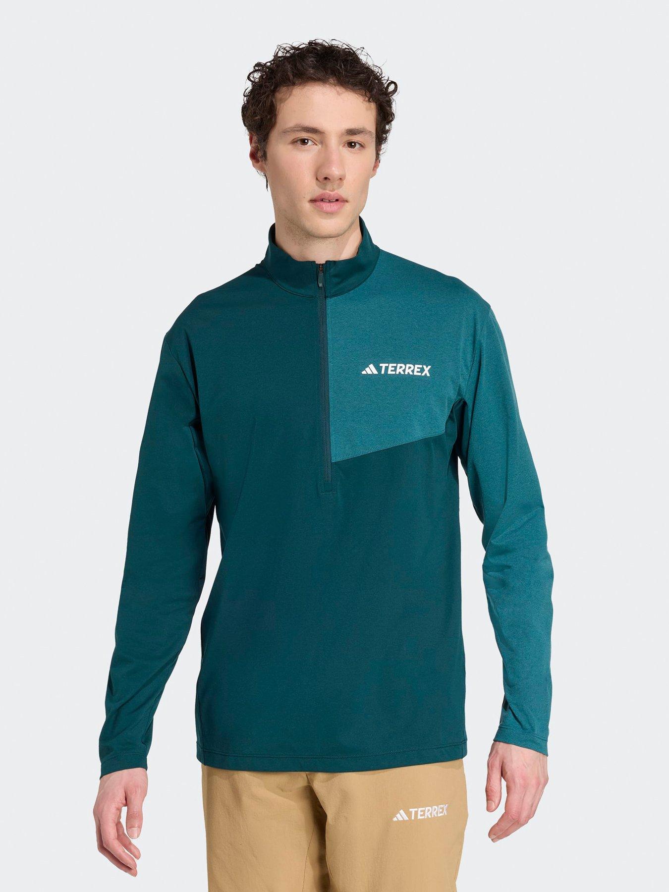 adidas Terrex Mens Outdoor Multi Climacool 1/2 Zip Long Sleeve Top - Green