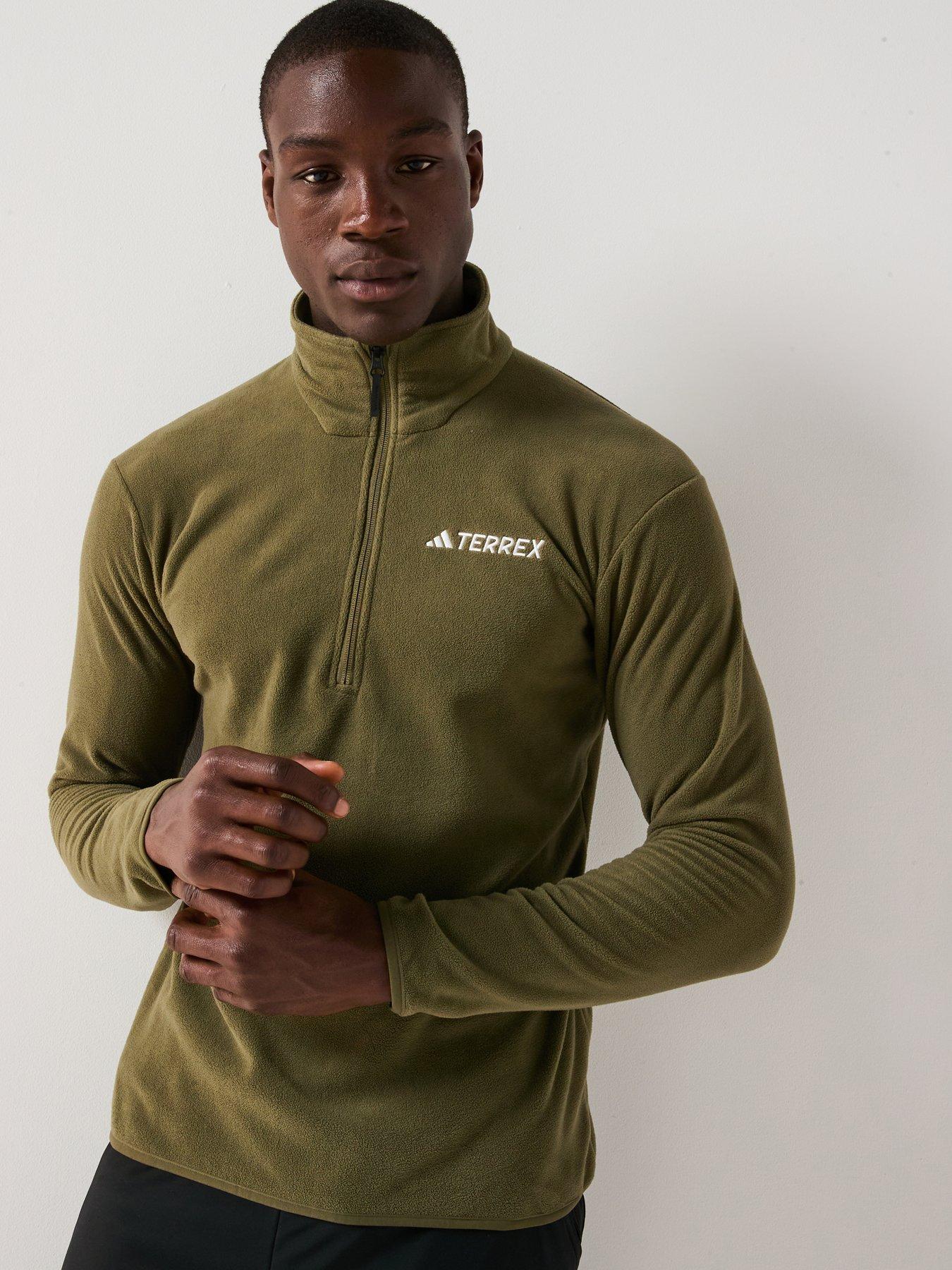 adidas Terrex Mens Outdoor Multi Essentials 1/2 Zip Fleece Jacket - Green