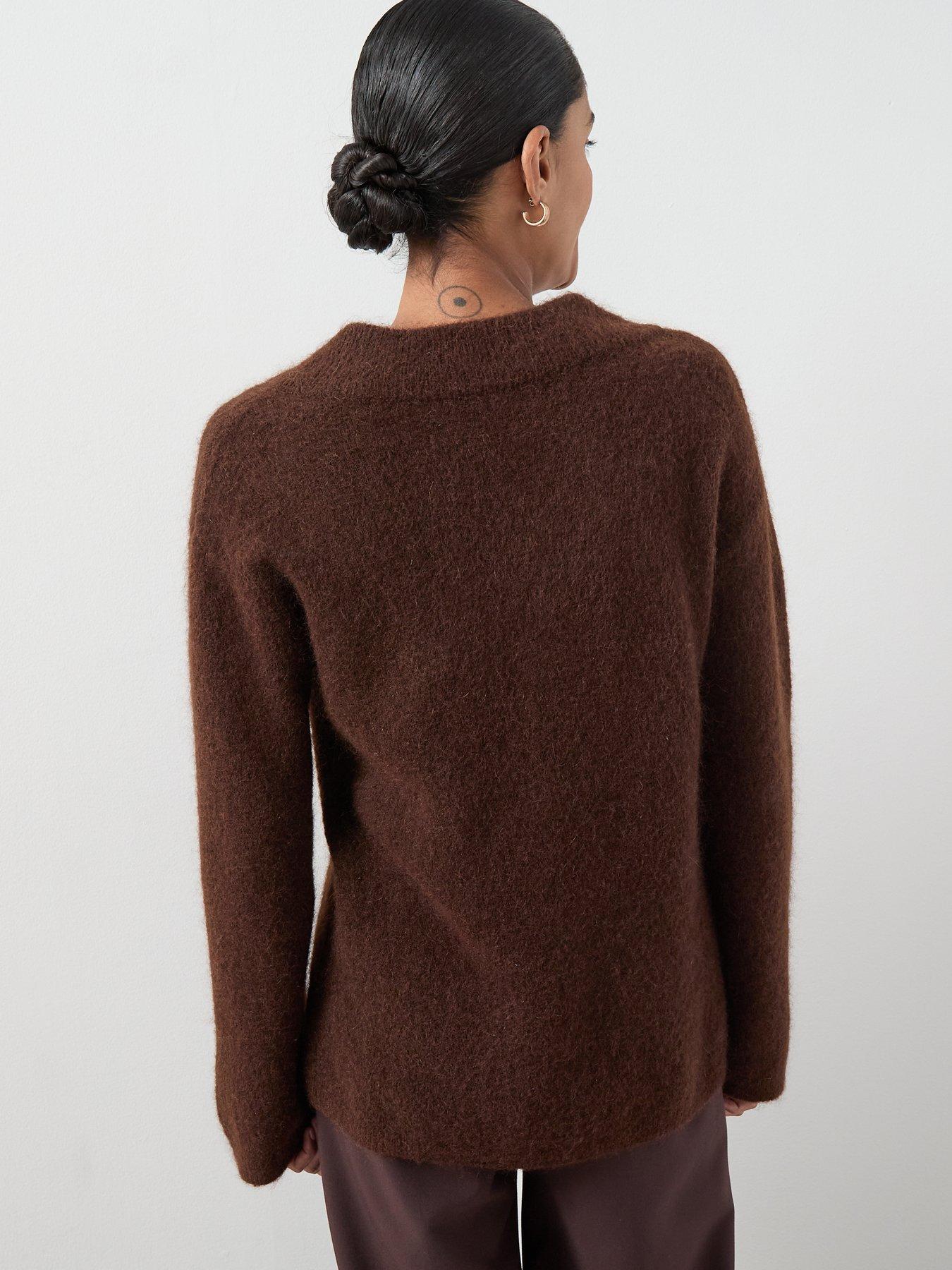 the-very-collection-mohair-wool-blend-v-neck-jumper-chocolatestillFront