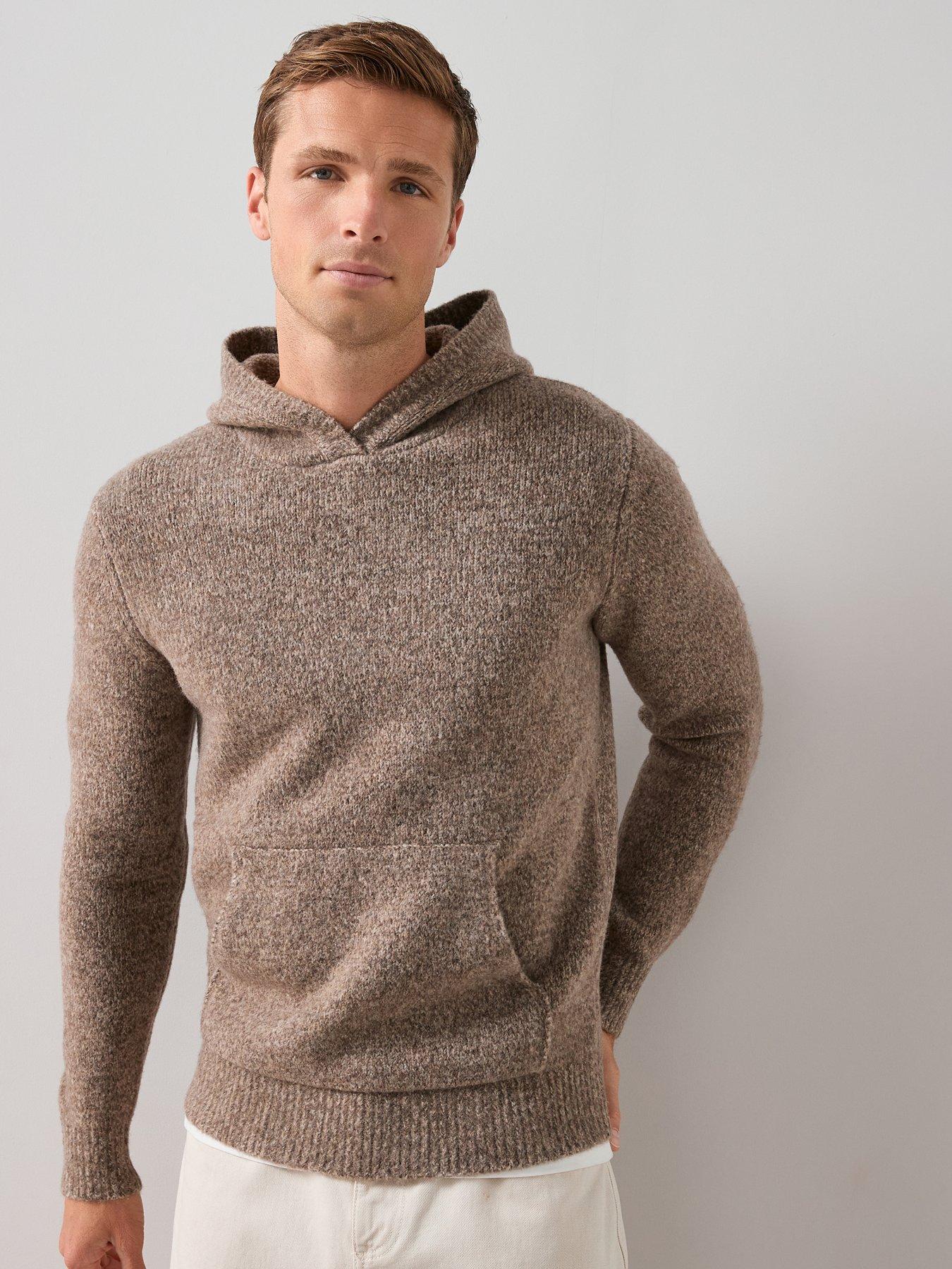 the-very-collection-hooded-knitted-jumper-beigefront
