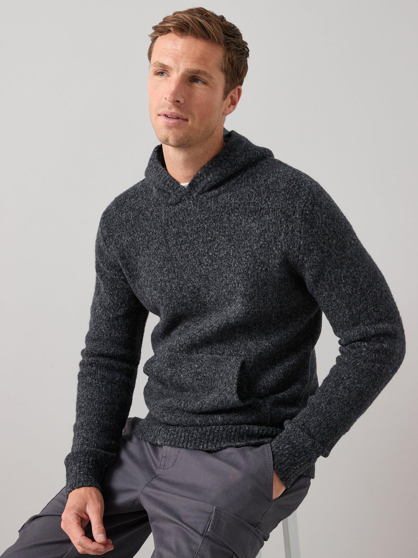 The Very Collection Hooded Knitted Jumper - Charcoal