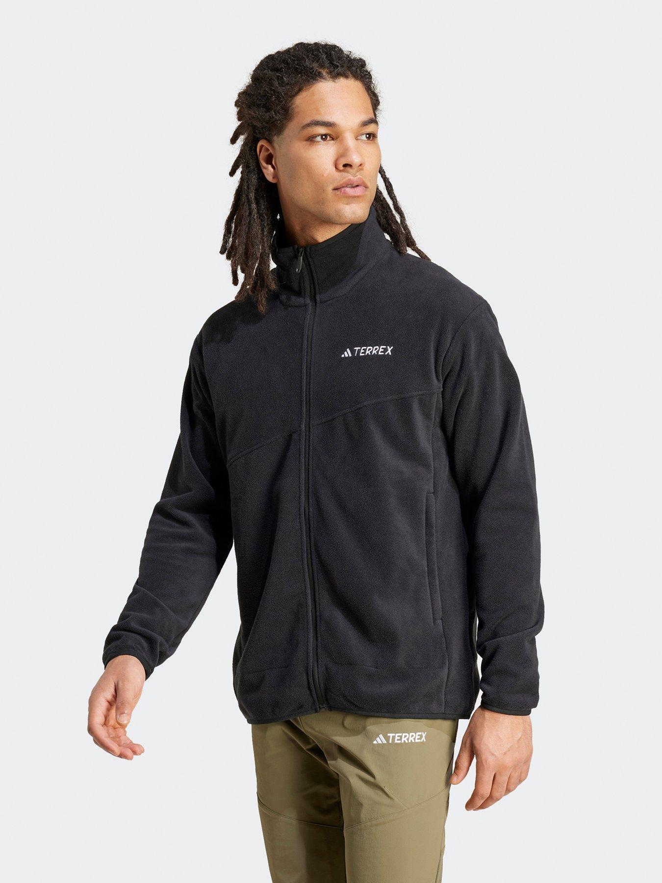adidas Terrex Mens Outdoor Multi Full-Zip Fleece Jacket - Black