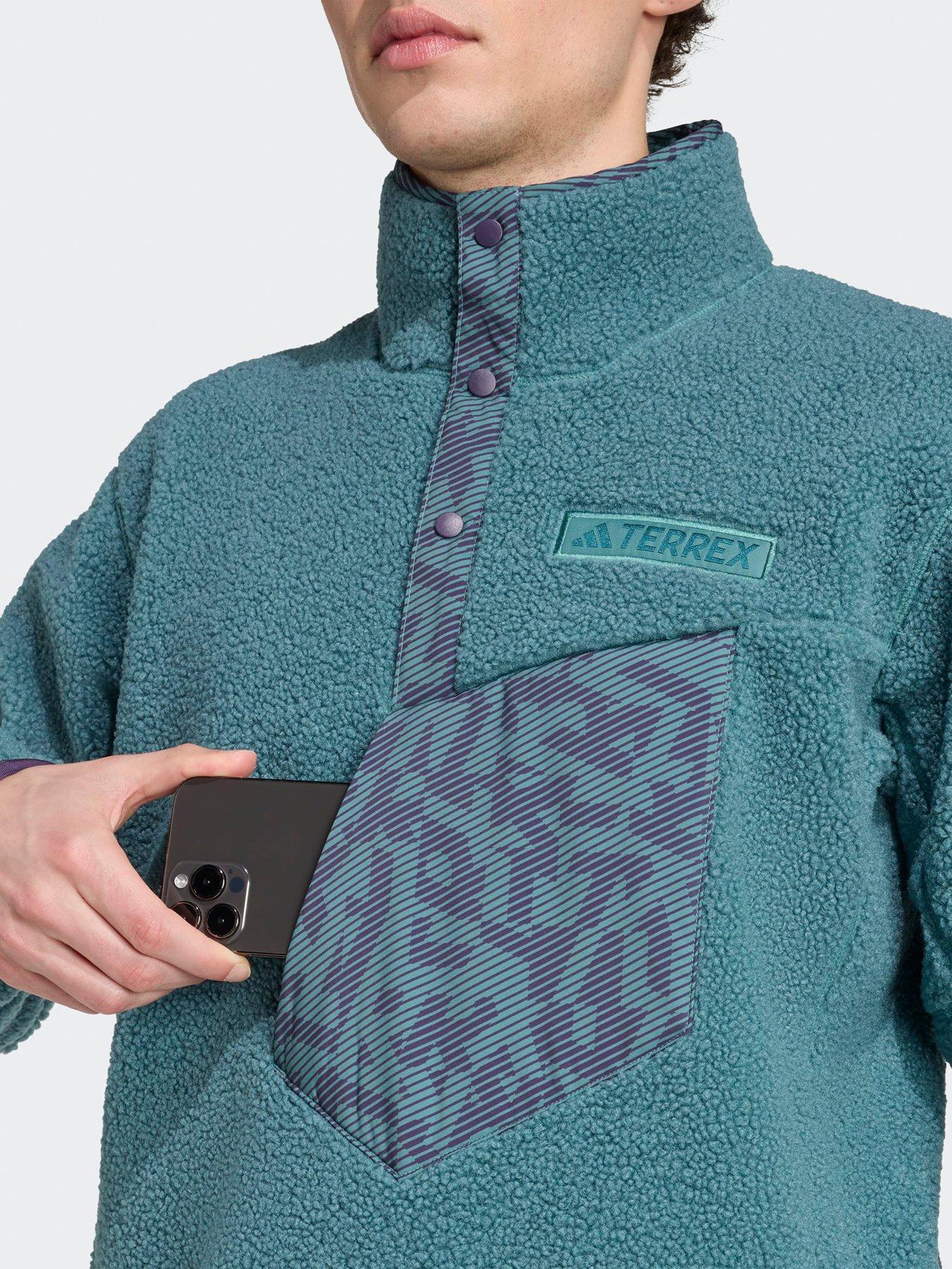 adidas-terrex-mens-outdoor-xploric-high-pile-fleece-pullover-sweatshirt-blueoutfit