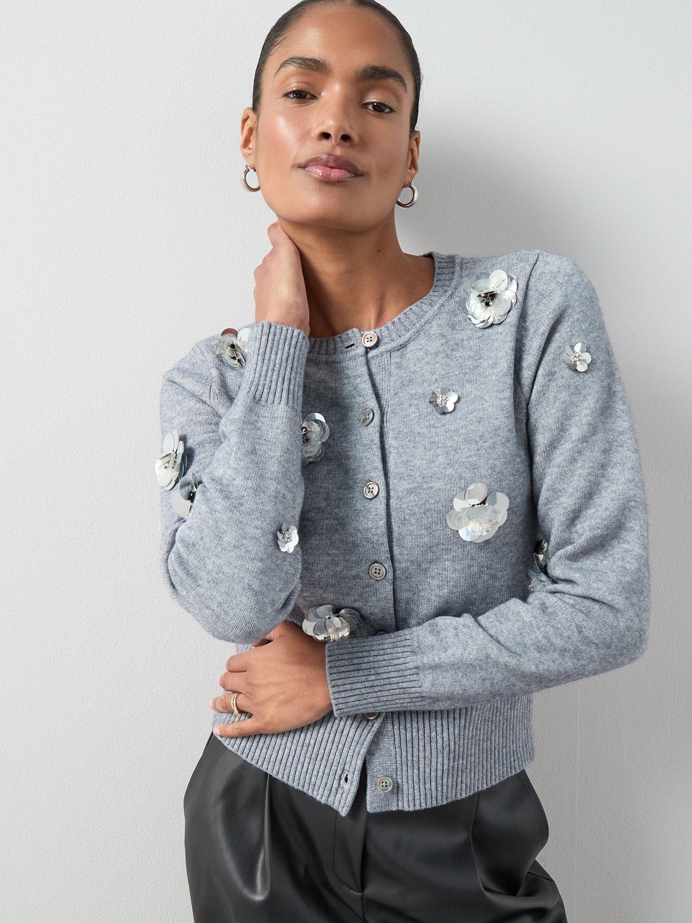 the-very-collection-crew-neck-flower-sequin-cardigan-greyoutfit